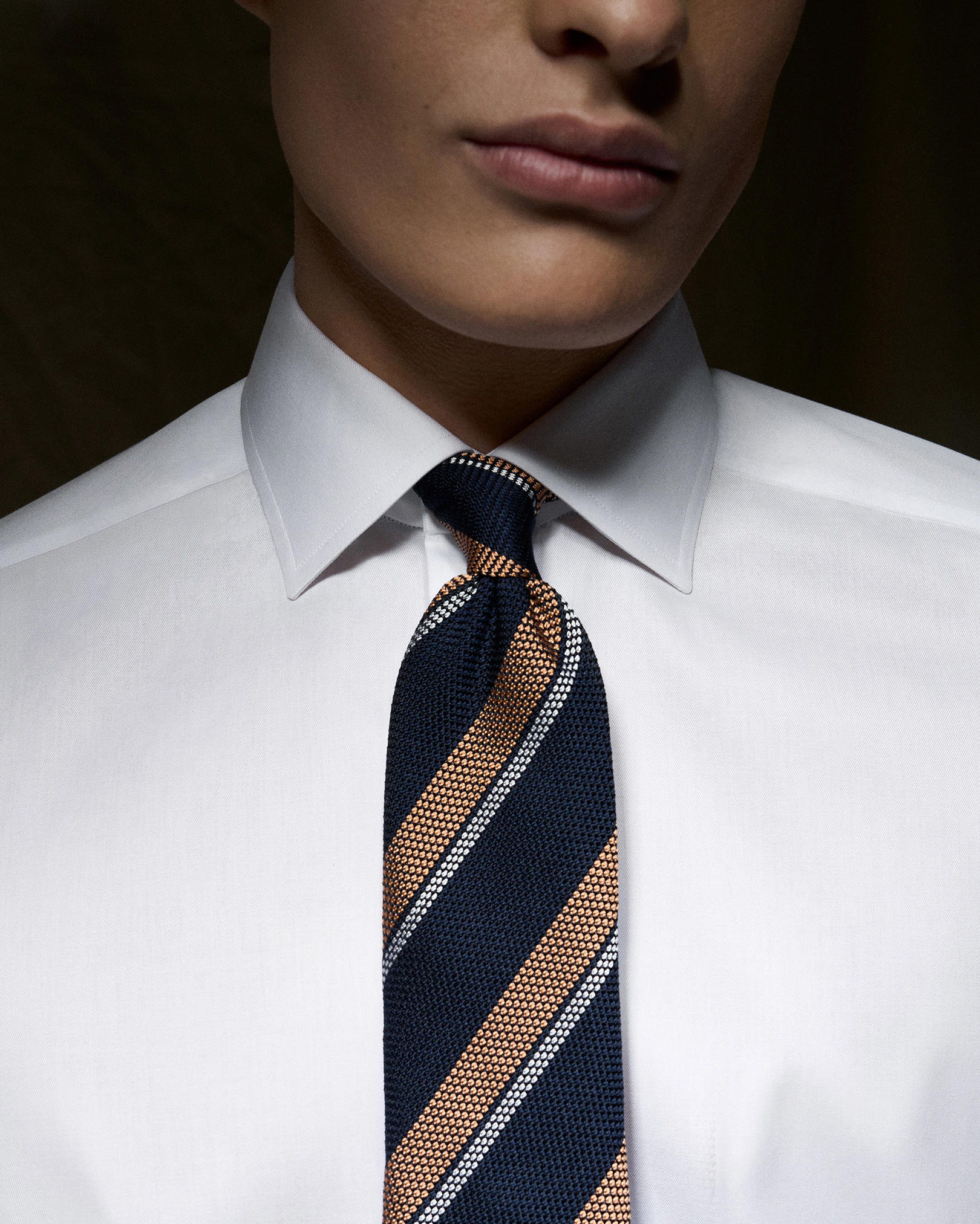 Eton - Chemise blanche en twill signature