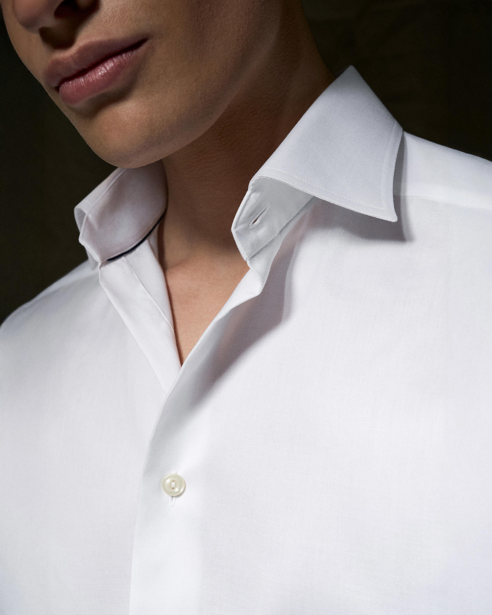 Eton - Chemise blanche en twill signature