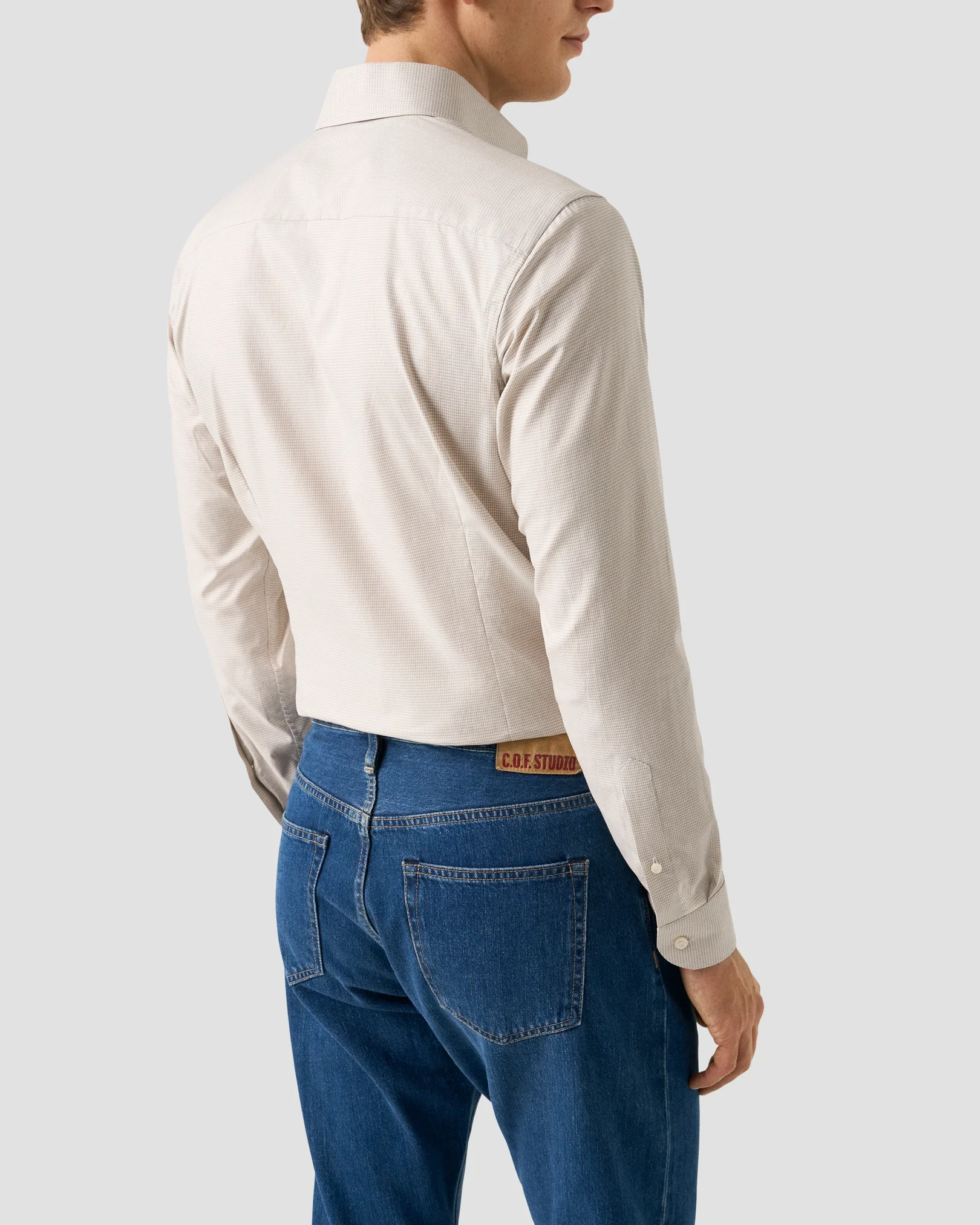Eton - beige check signature oxfordshirt