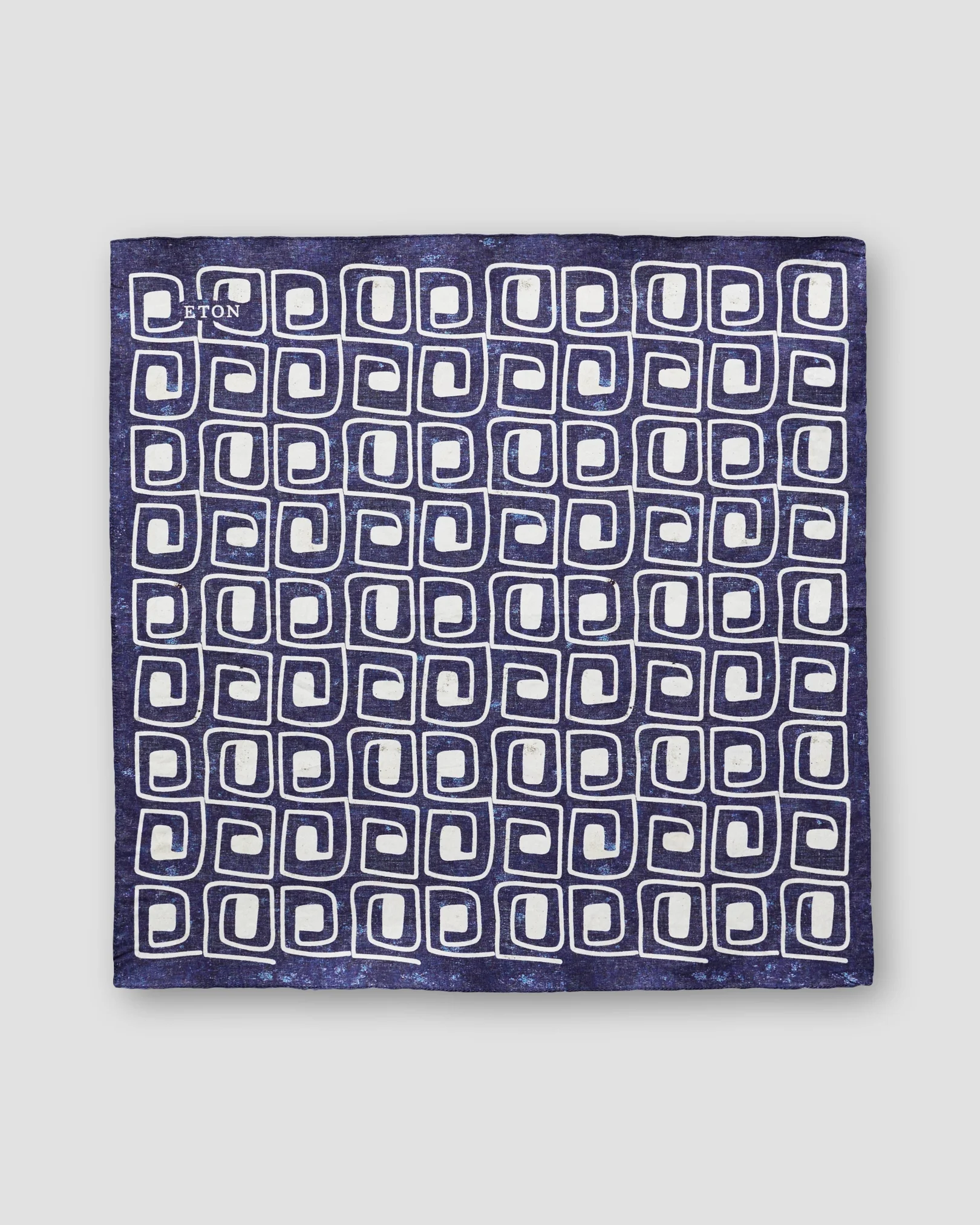 Eton - blue block print pocket square