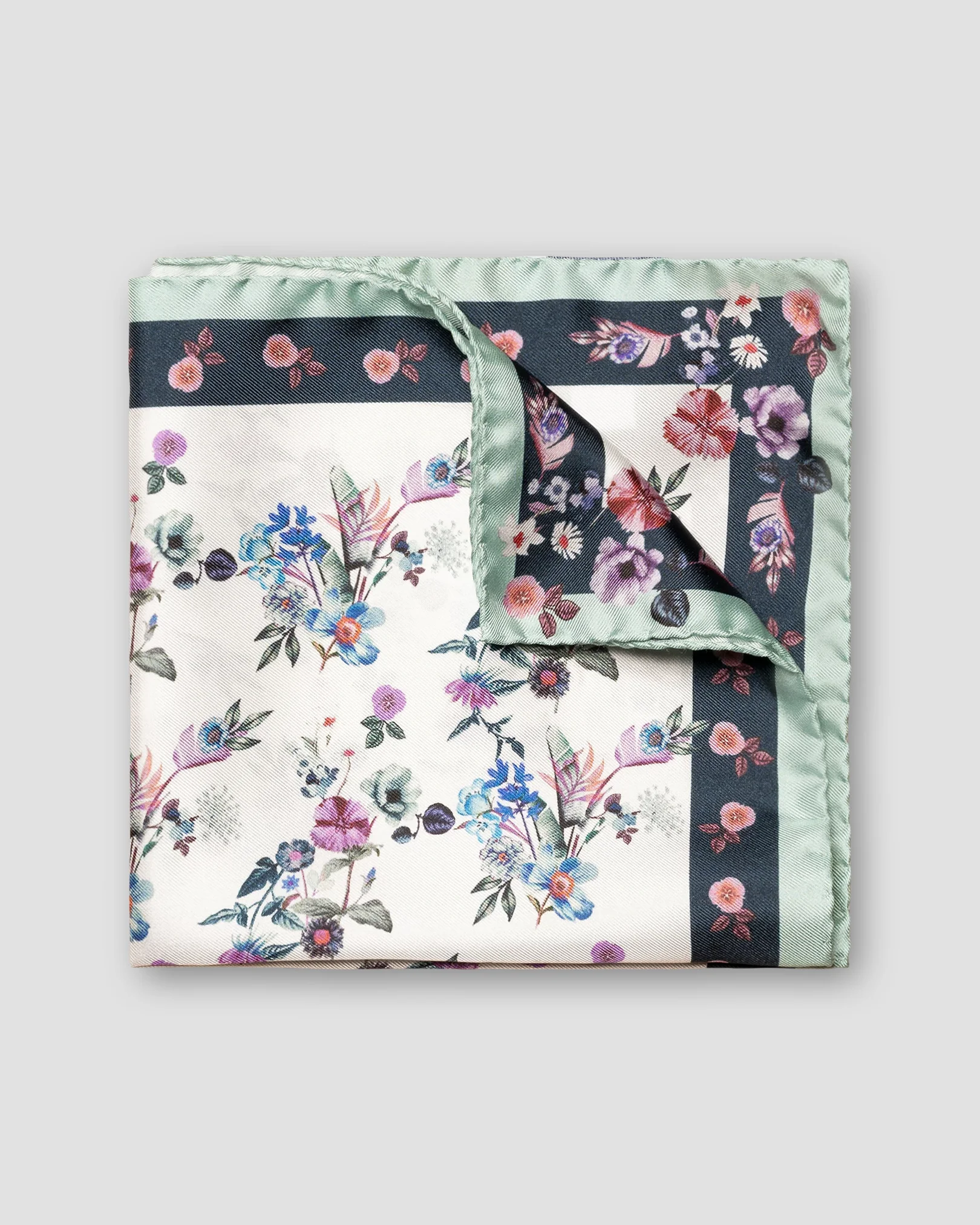 Eton - white floral pocket square