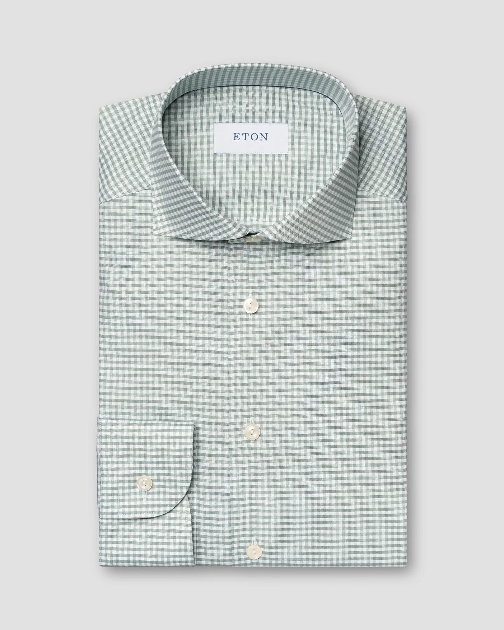 Eton - light green check signature oxford shirt