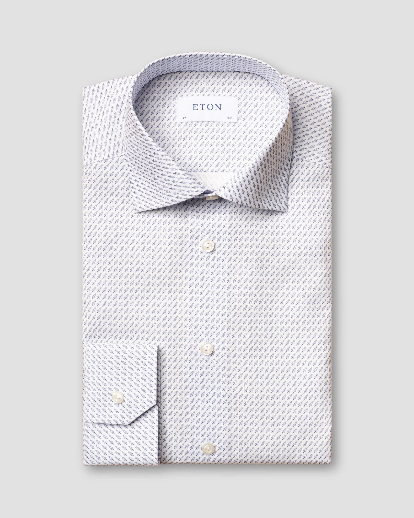 Eton - rocket print poplin shirt