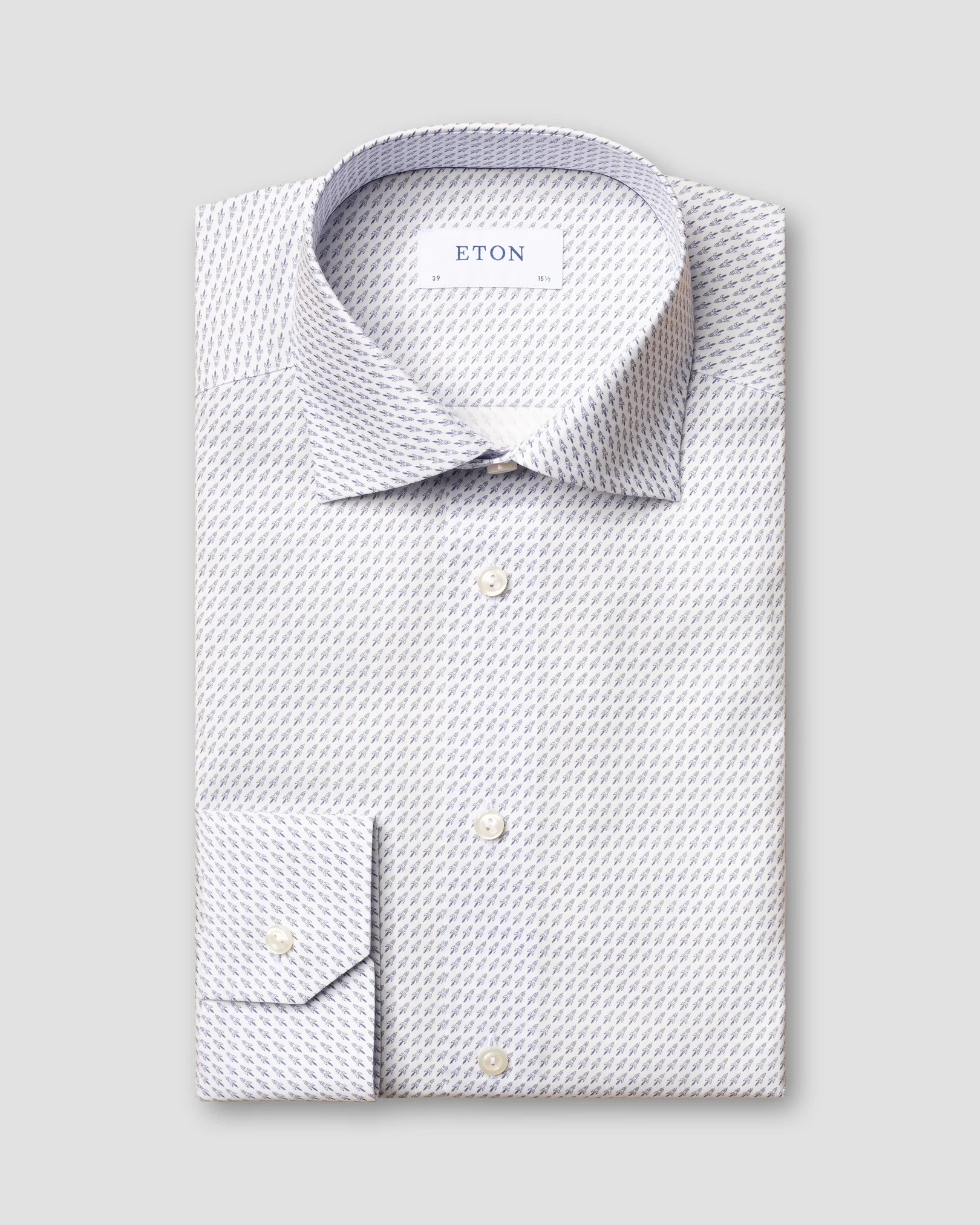 Eton - rocket print poplin shirt