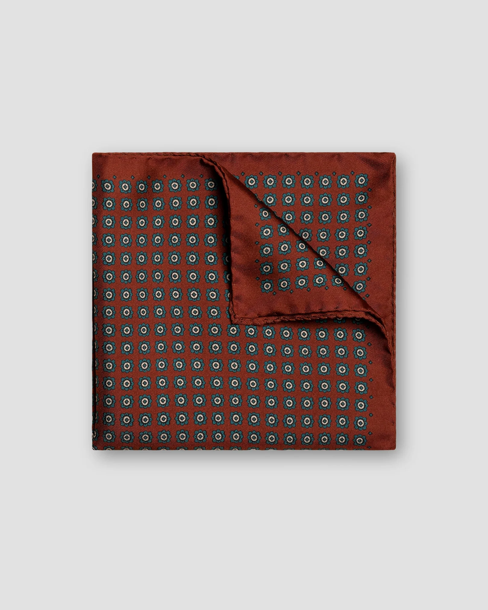 Eton - brown silk twill pocket square