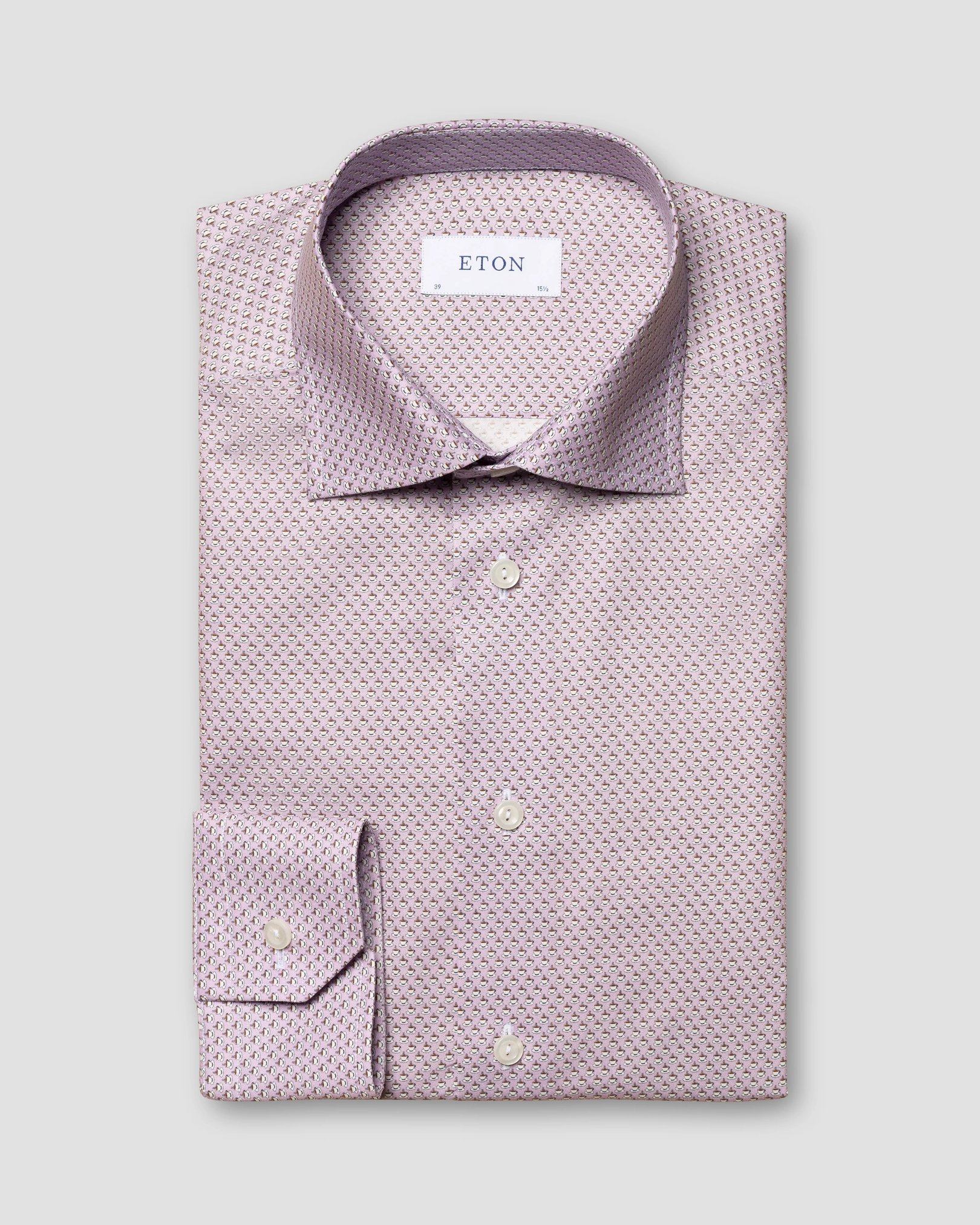 Eton - pink signature twill micro print