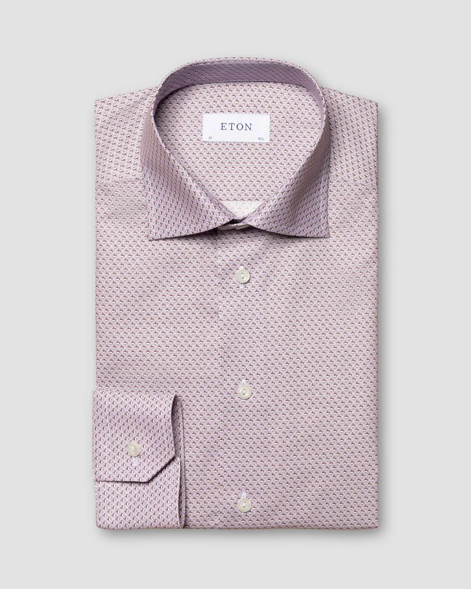 Eton - Pink Espresso Cup Print Signature Twill Shirt
