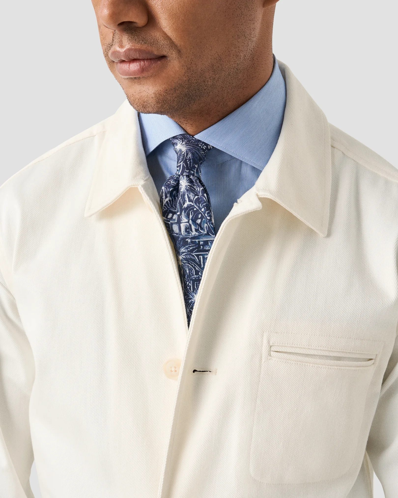 Eton - off white chore denim overshirt