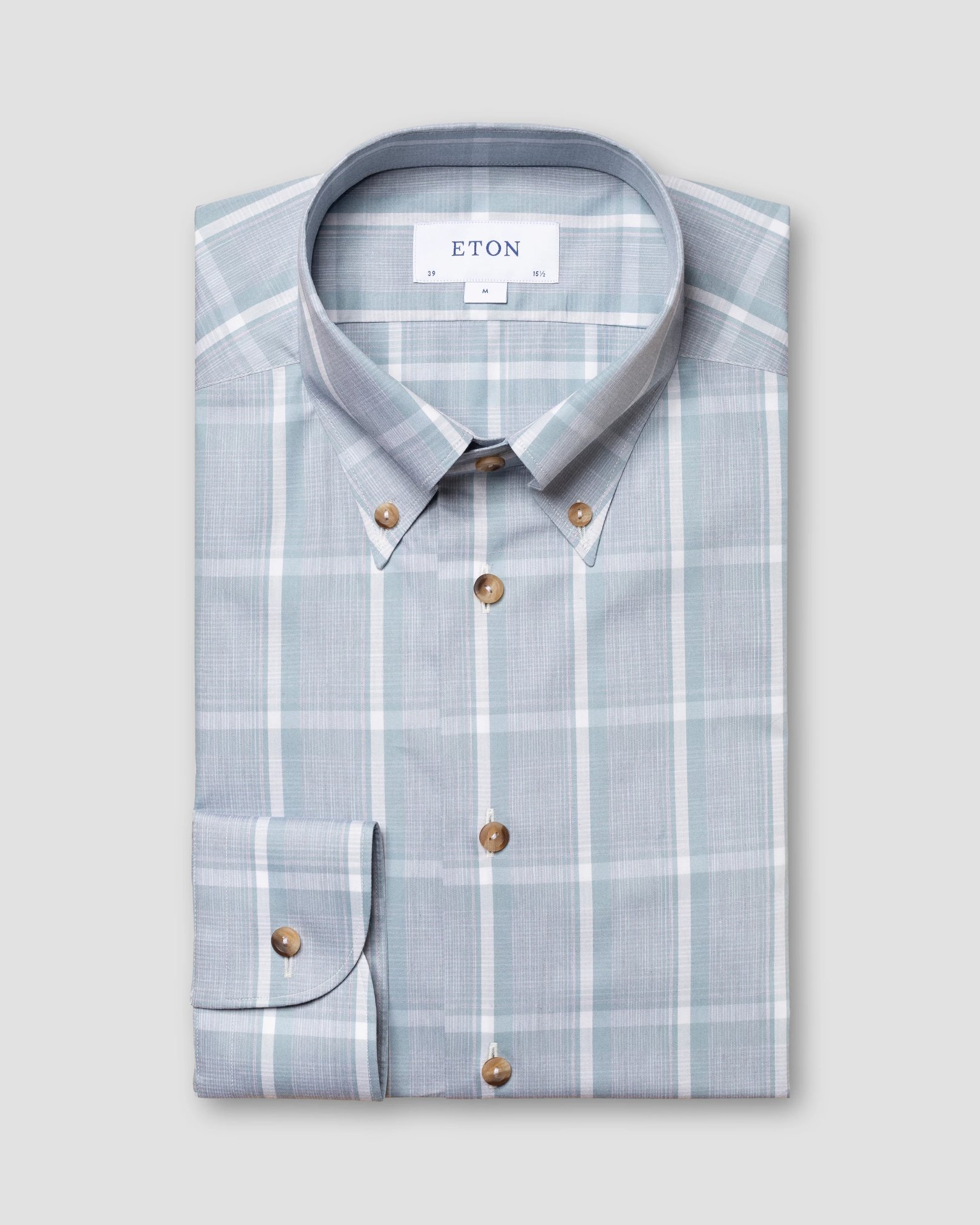 Eton - light blue fine twill melange