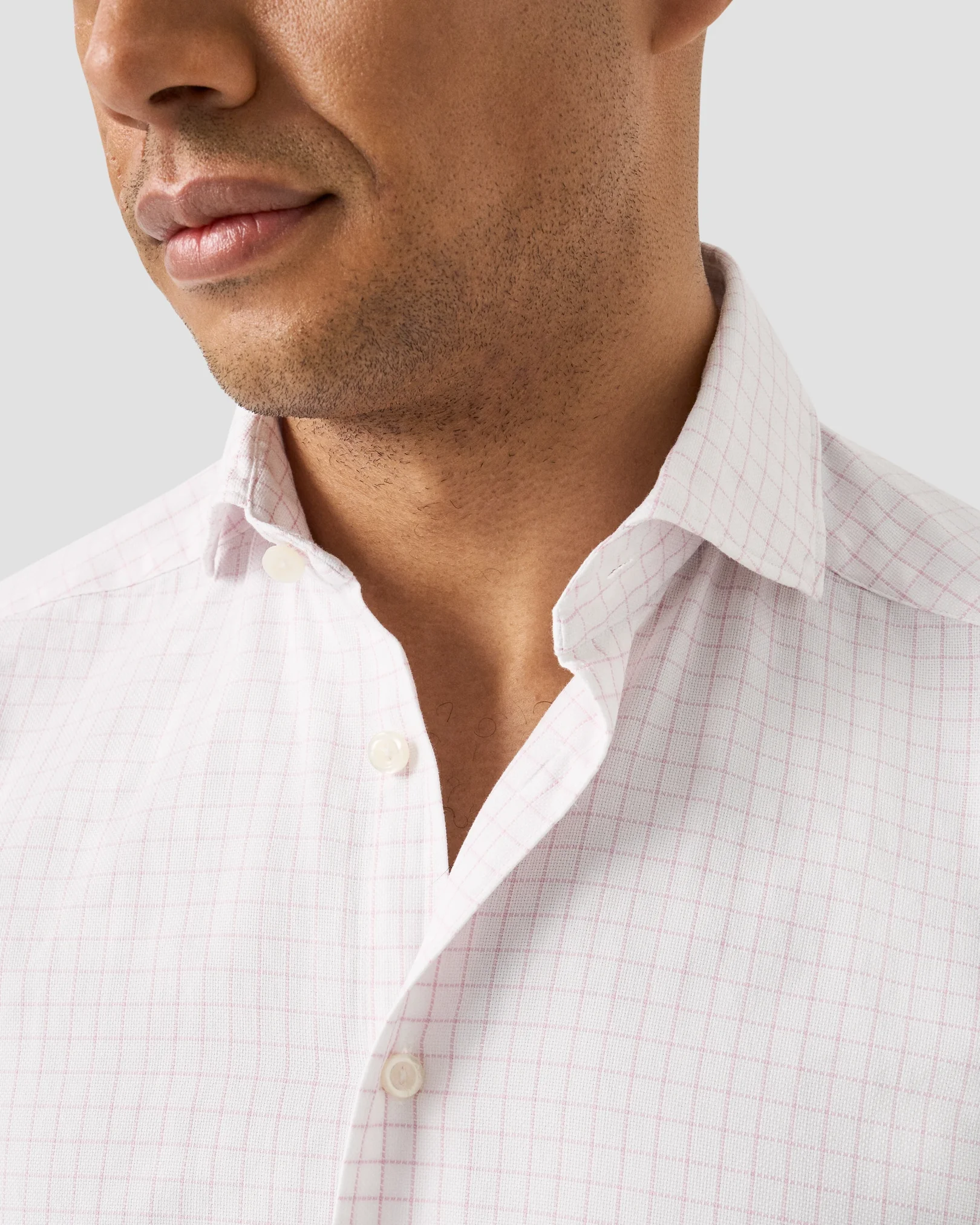 Eton - check royal oxford shirt pink check