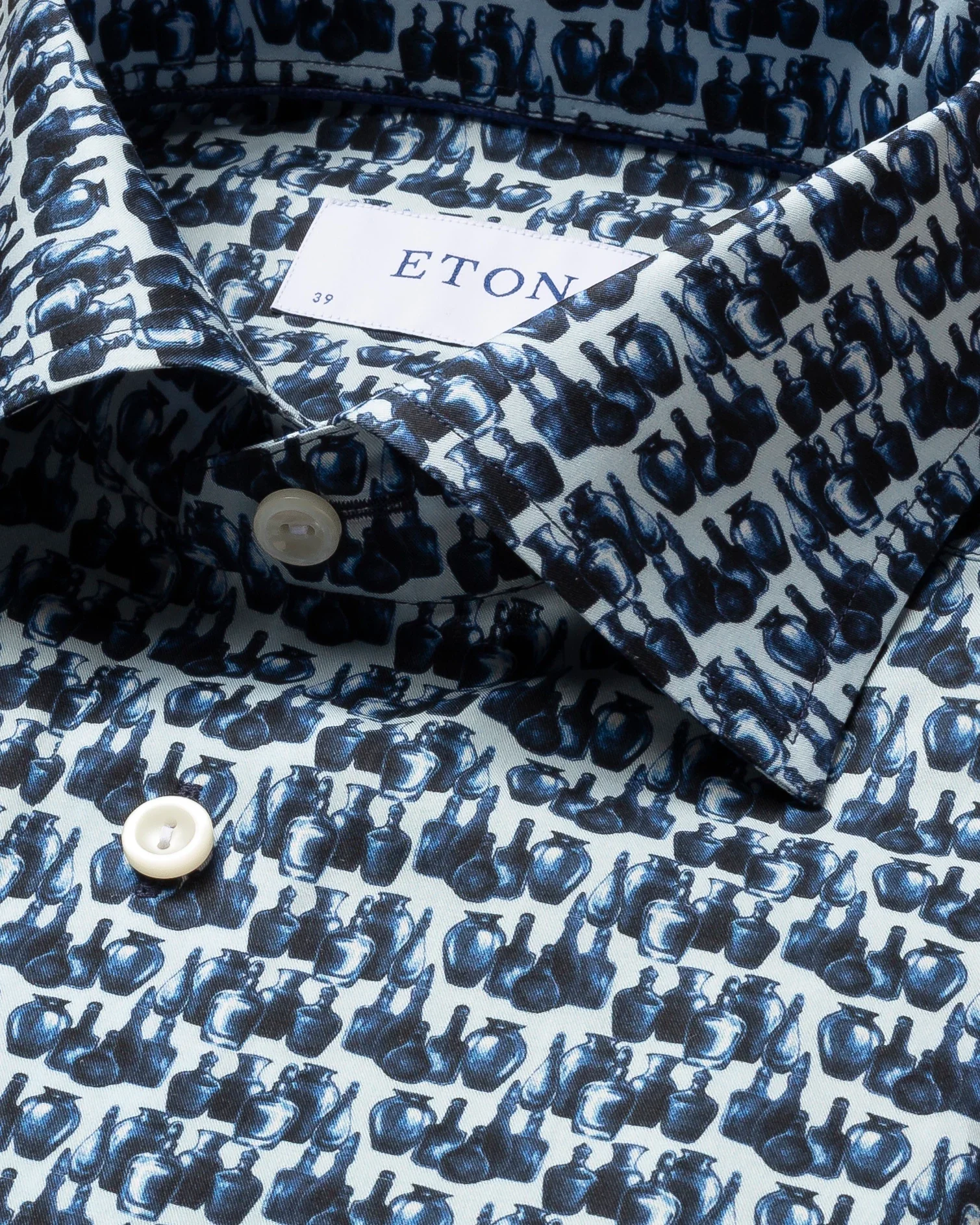 Eton - blue glassblower fine twill shirt