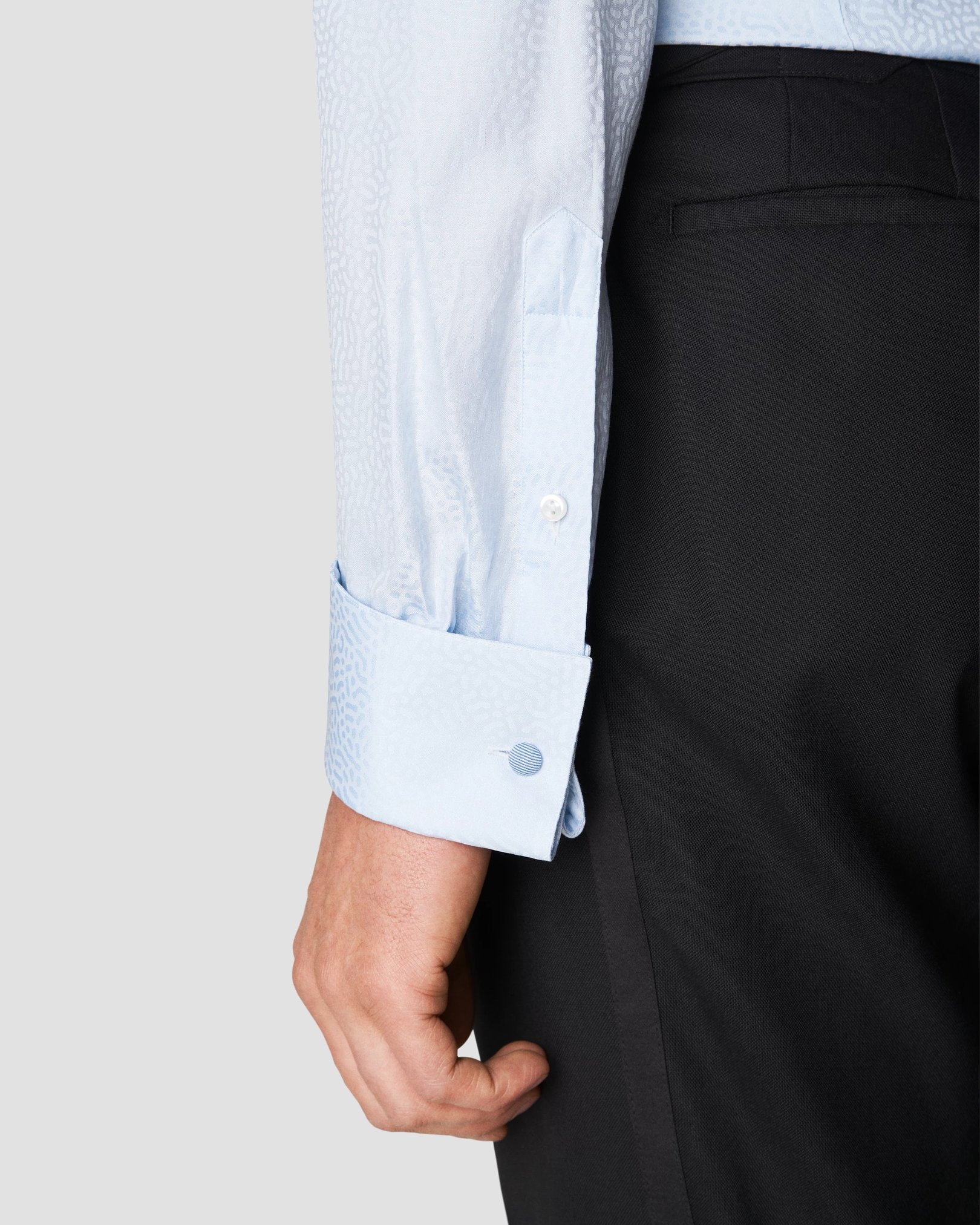 Eton - light blue evening jacquard