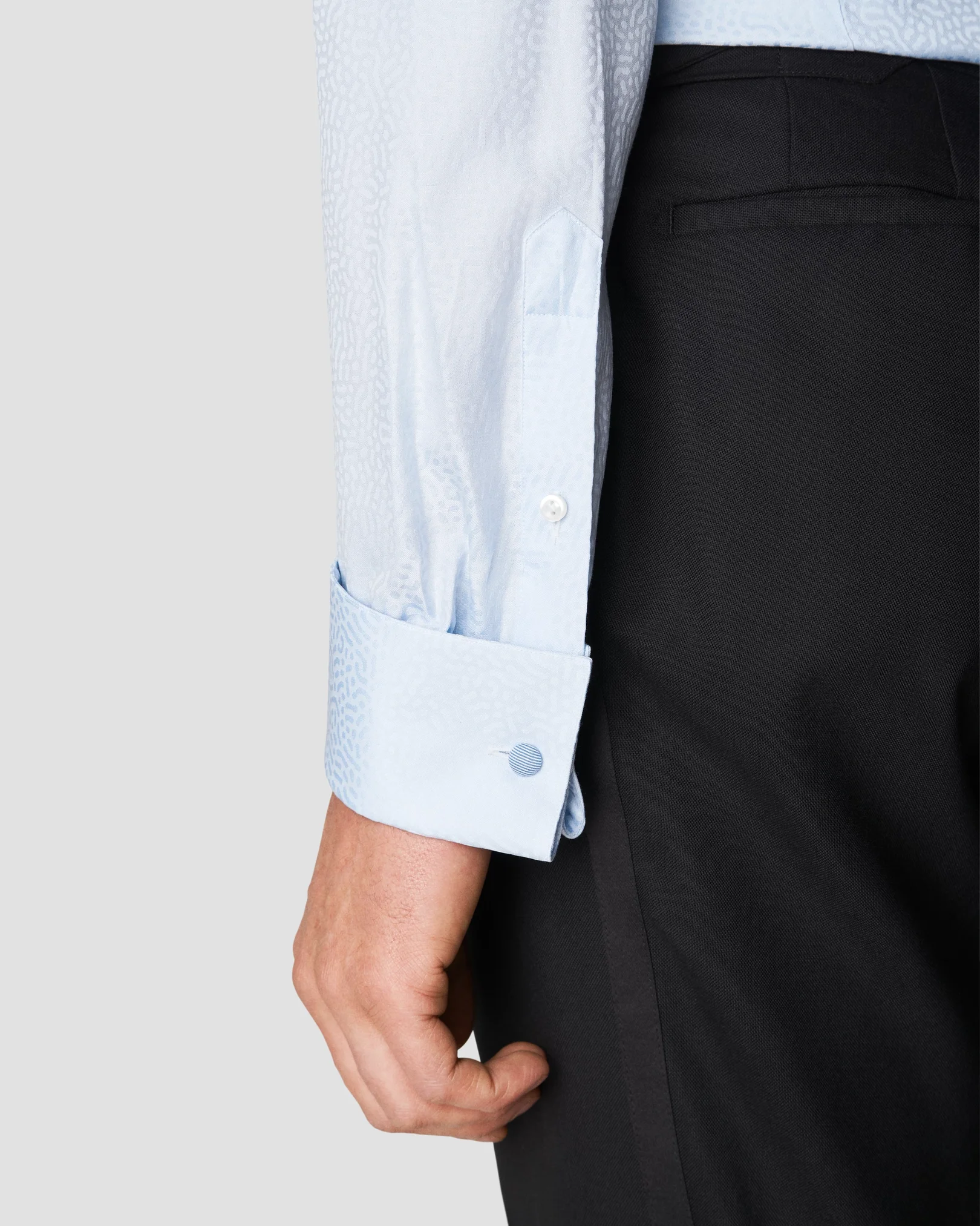 Eton - light blue evening jacquard