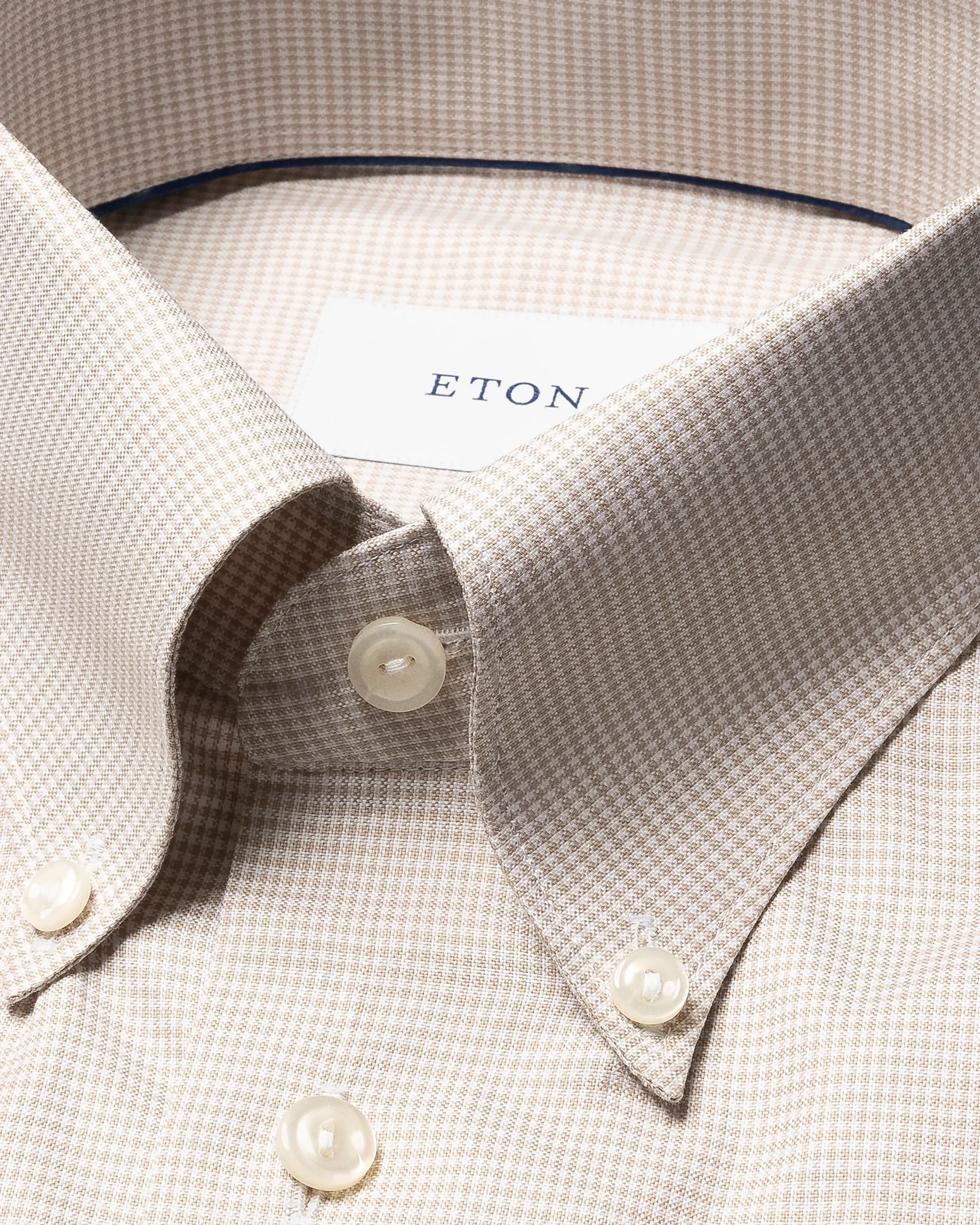 Eton - beige check signature oxfordshirt