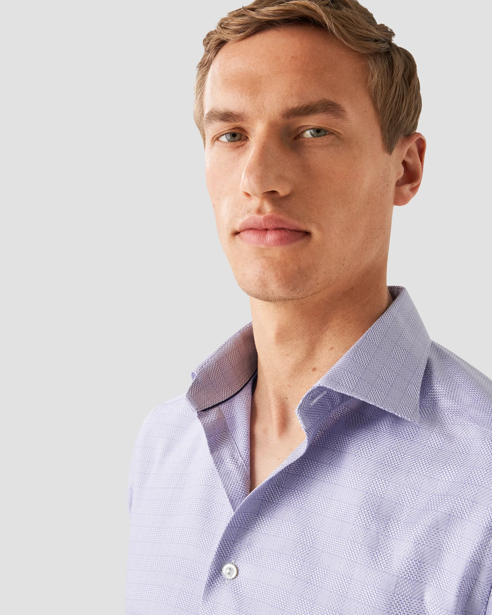 Eton - light purple textured twill