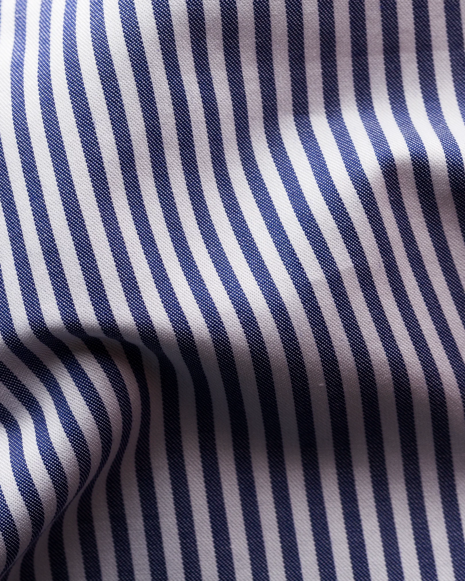 Eton - blue striped stretch shirt navy buttons