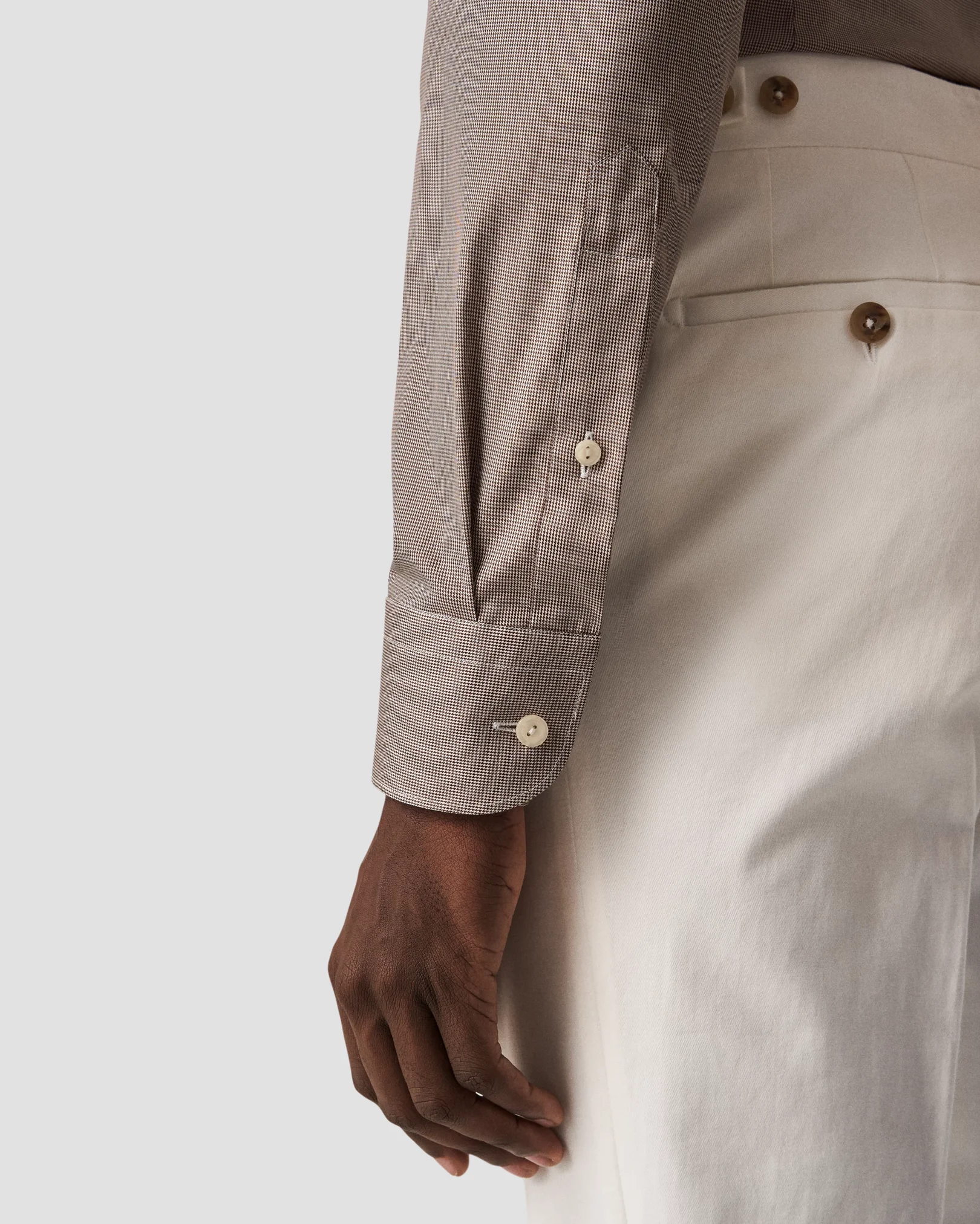 Eton - houndstooth fine twill shirt