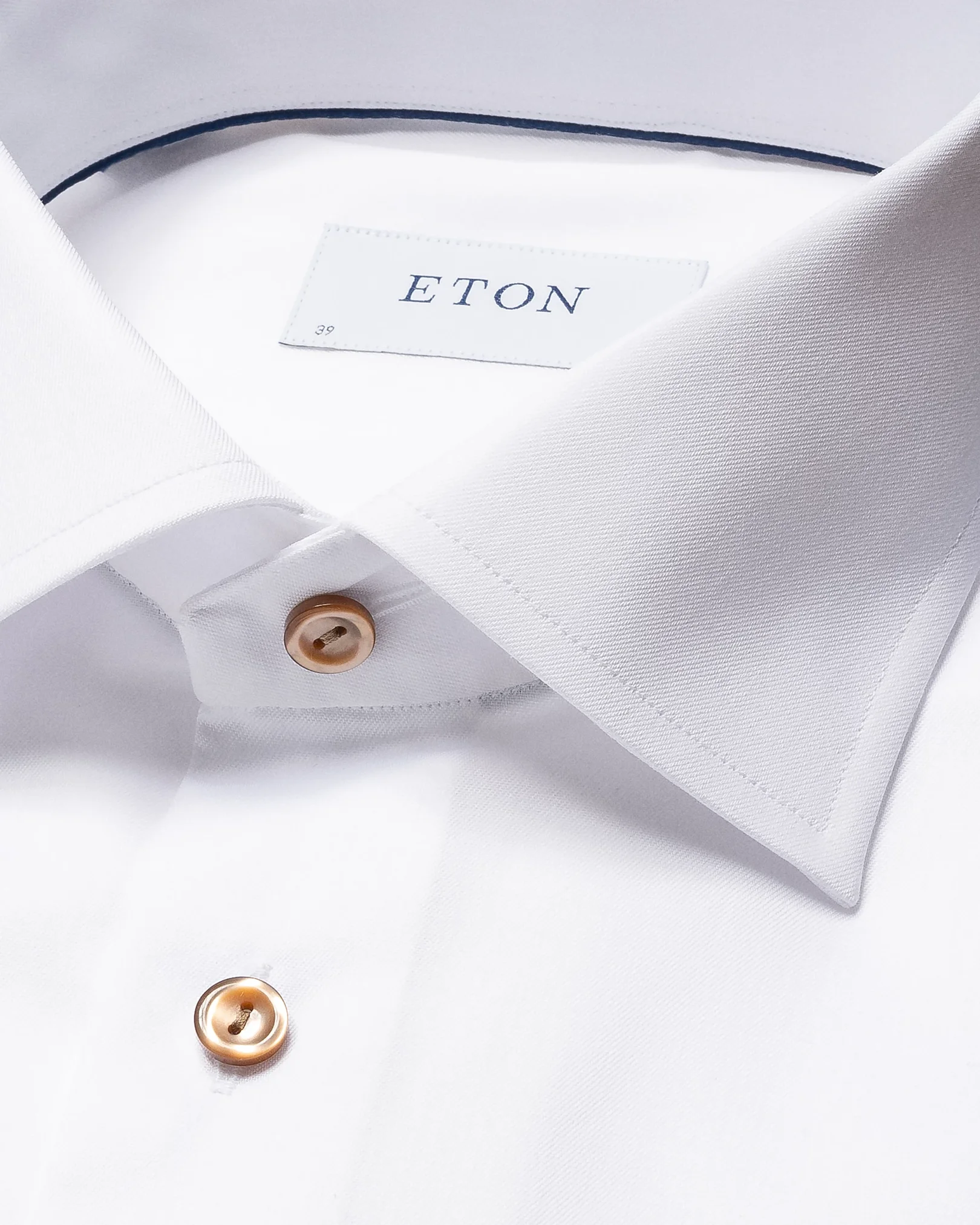 Eton - white signature twill floral contrast
