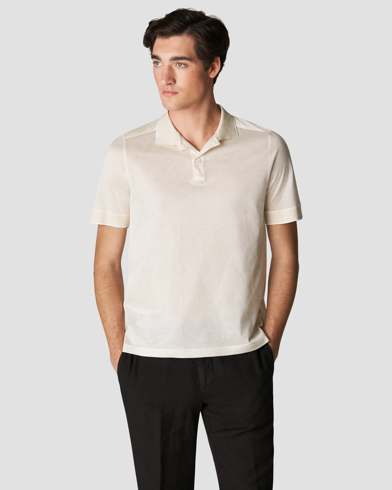 Eton - white knit jacquard
