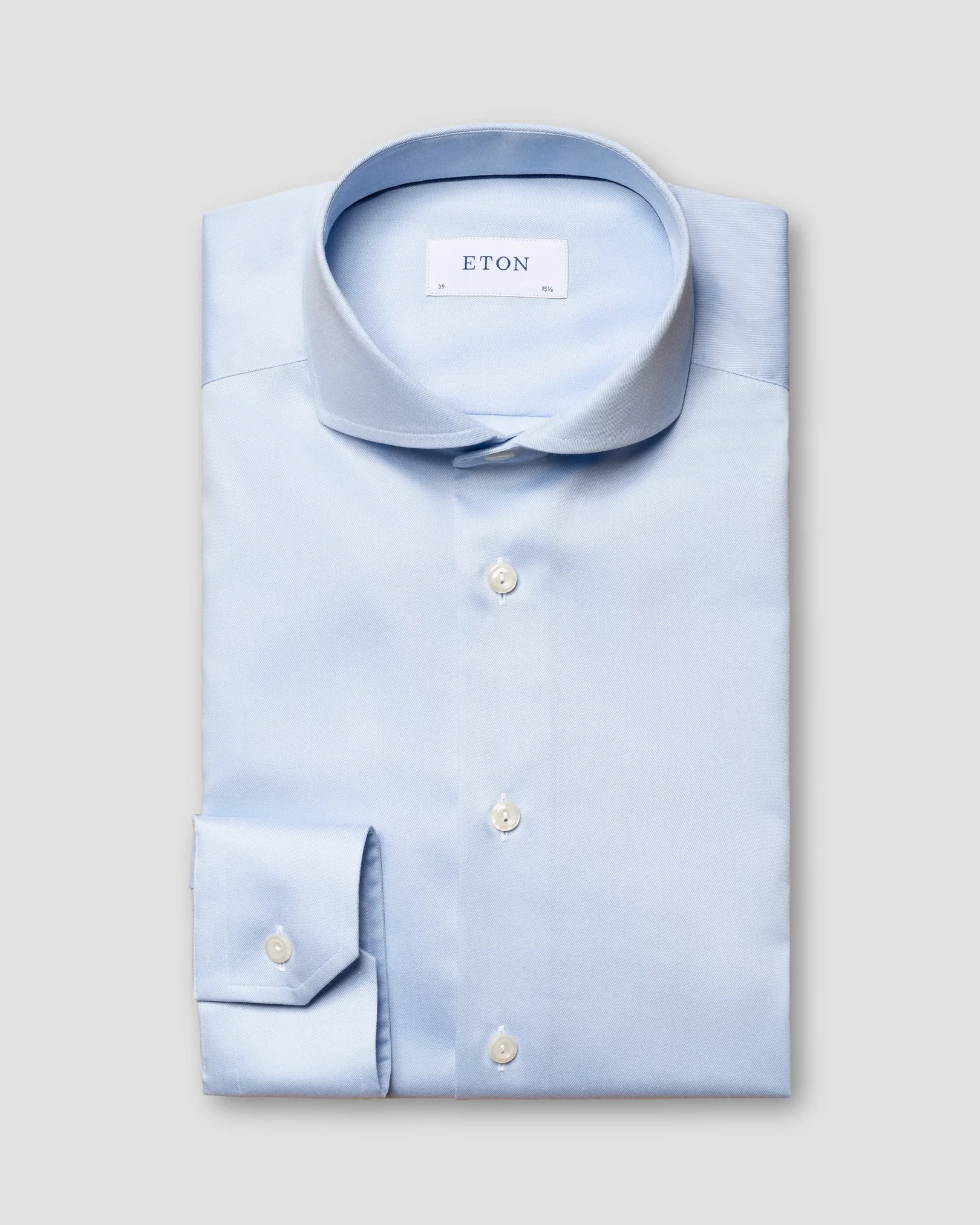 Eton - light blue twill strech shirt