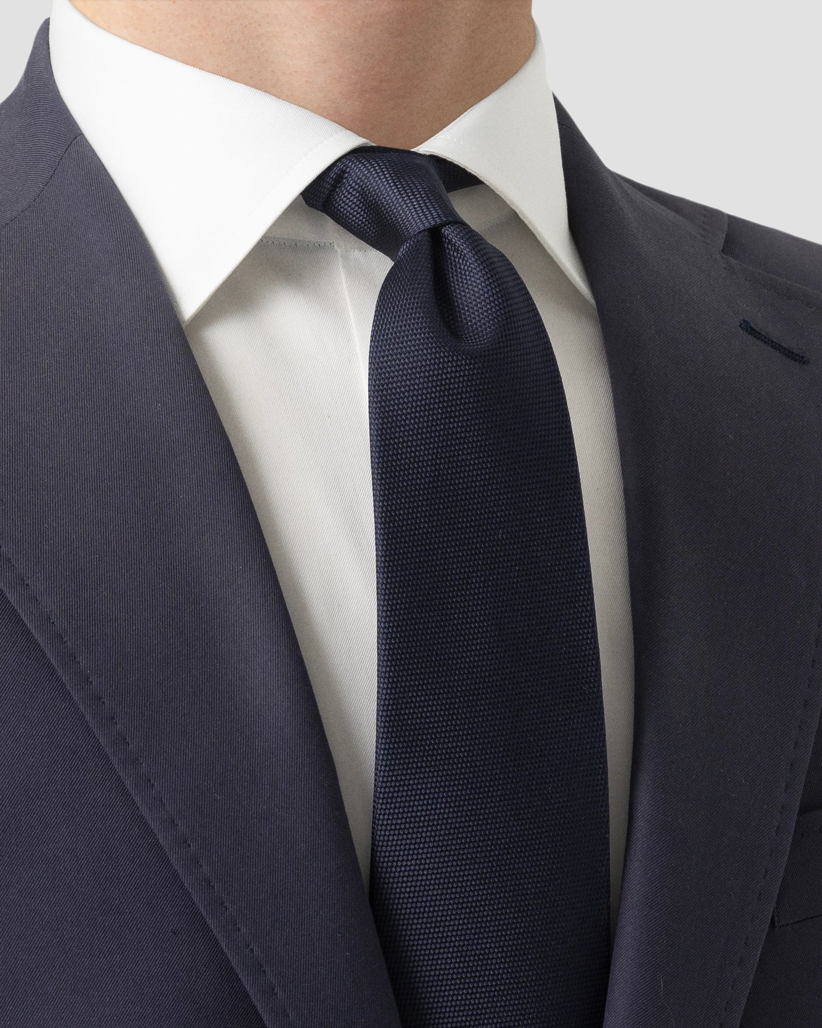 Eton - navy basket weave tie