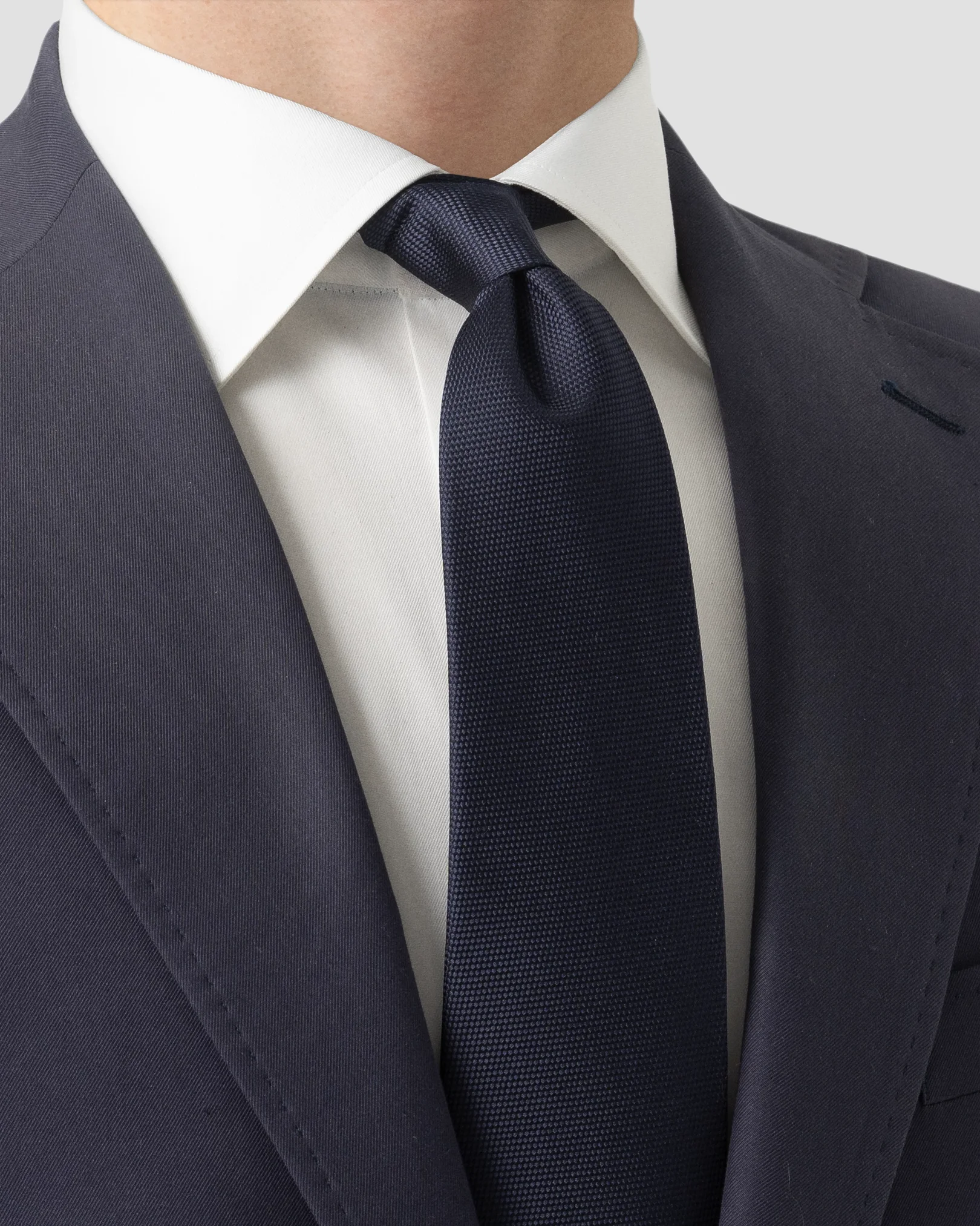 Eton - navy basket weave tie