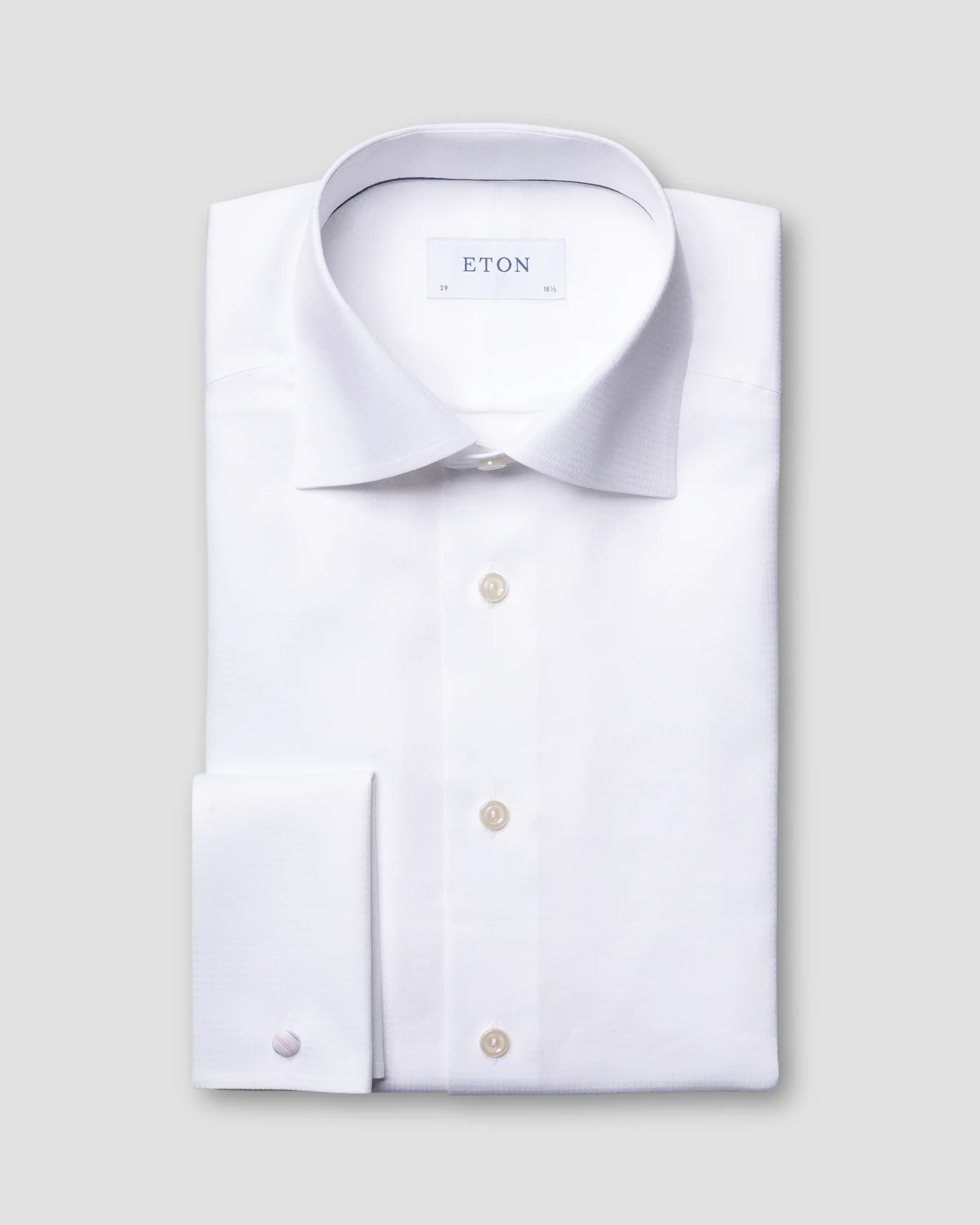 Eton - white micro weave twill shirt french cuffs
