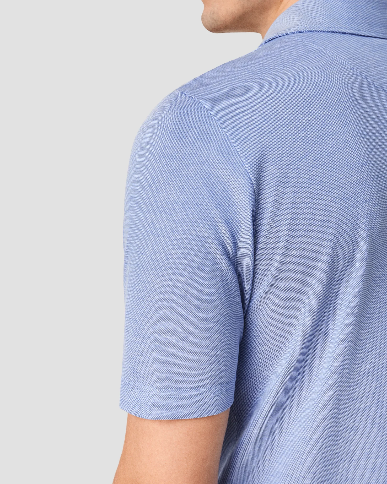 Eton - mid blue turndown collar short sleeve