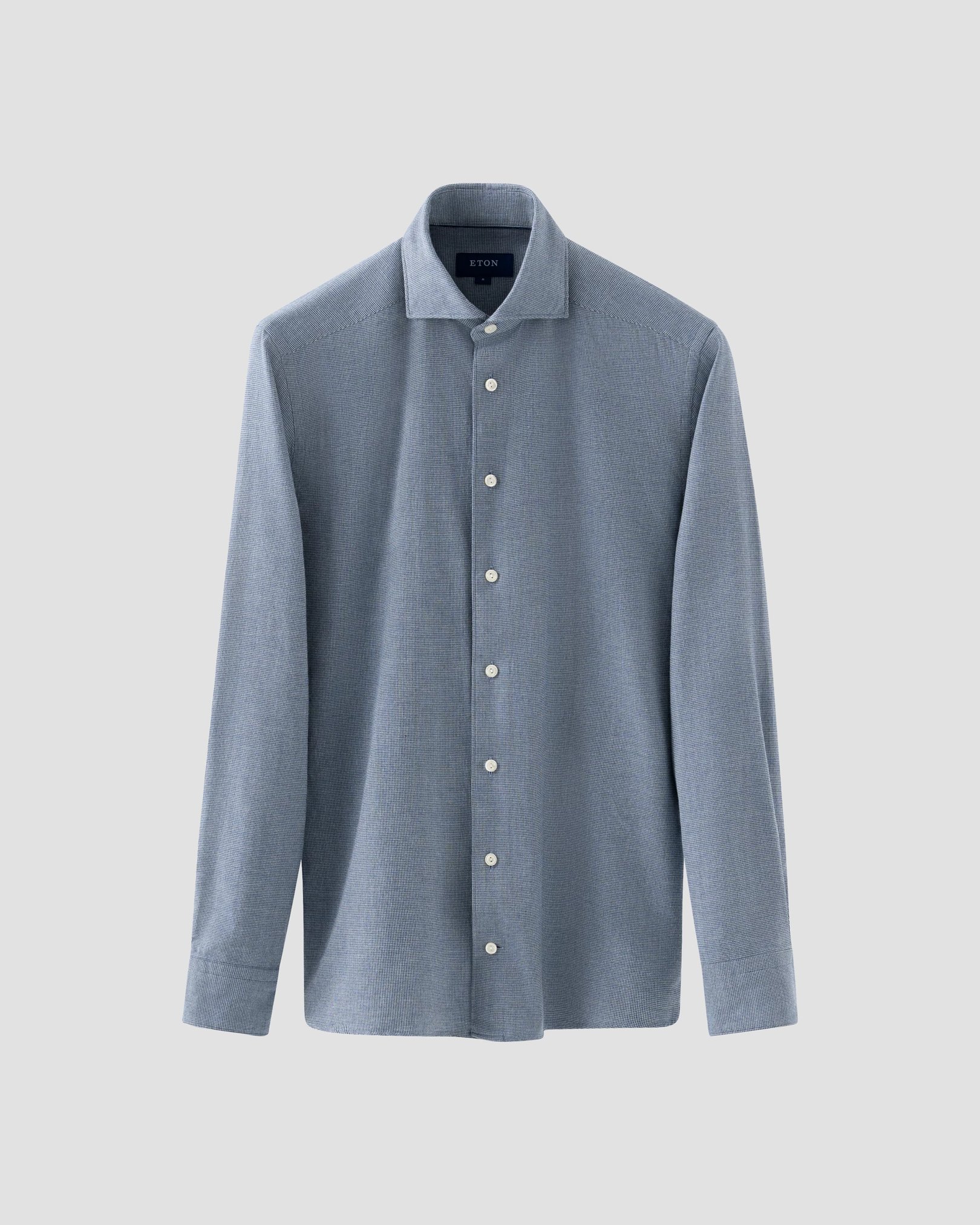Eton - mid blue flannel widespread collar