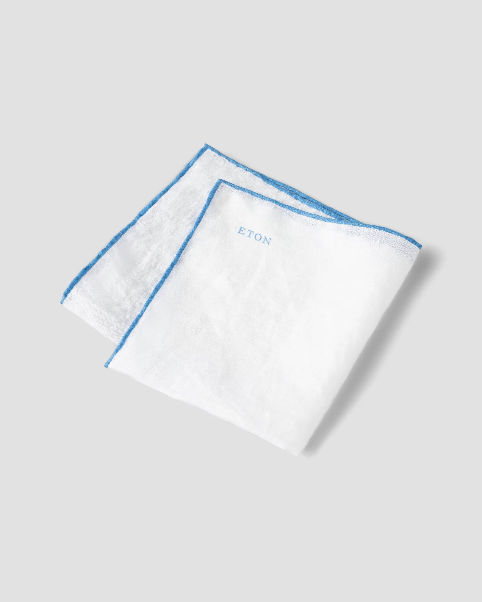 Eton - mid blue linen pocket square linen