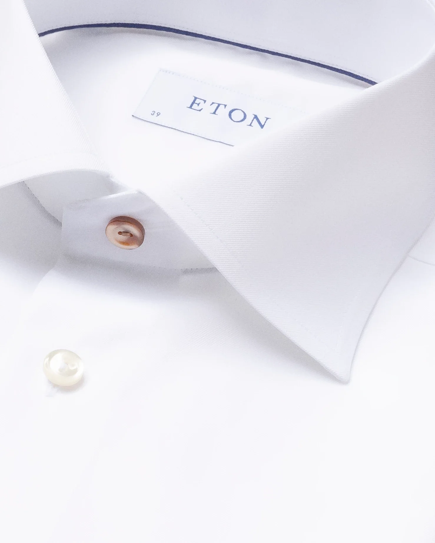 Eton - white twill shirt printed details