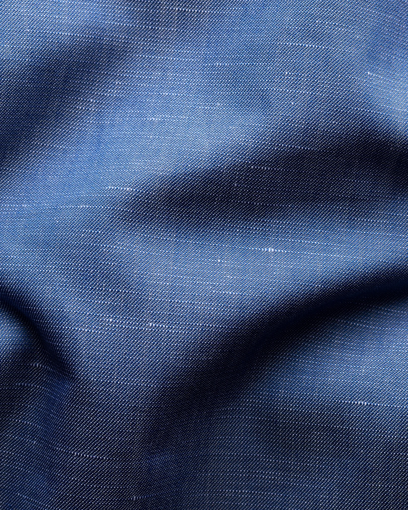 Eton - mid blue textured twill shirt