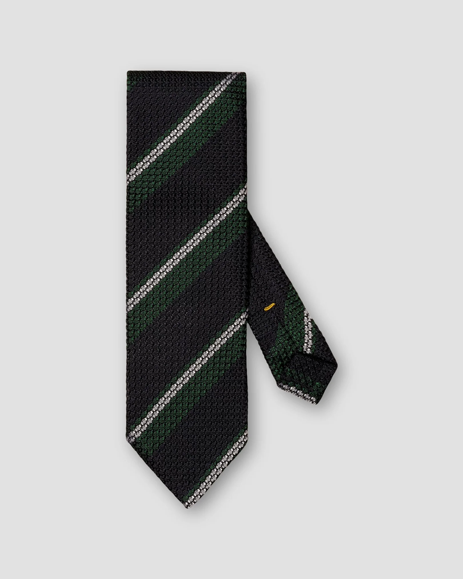 Eton - dark green grenadine striped tie