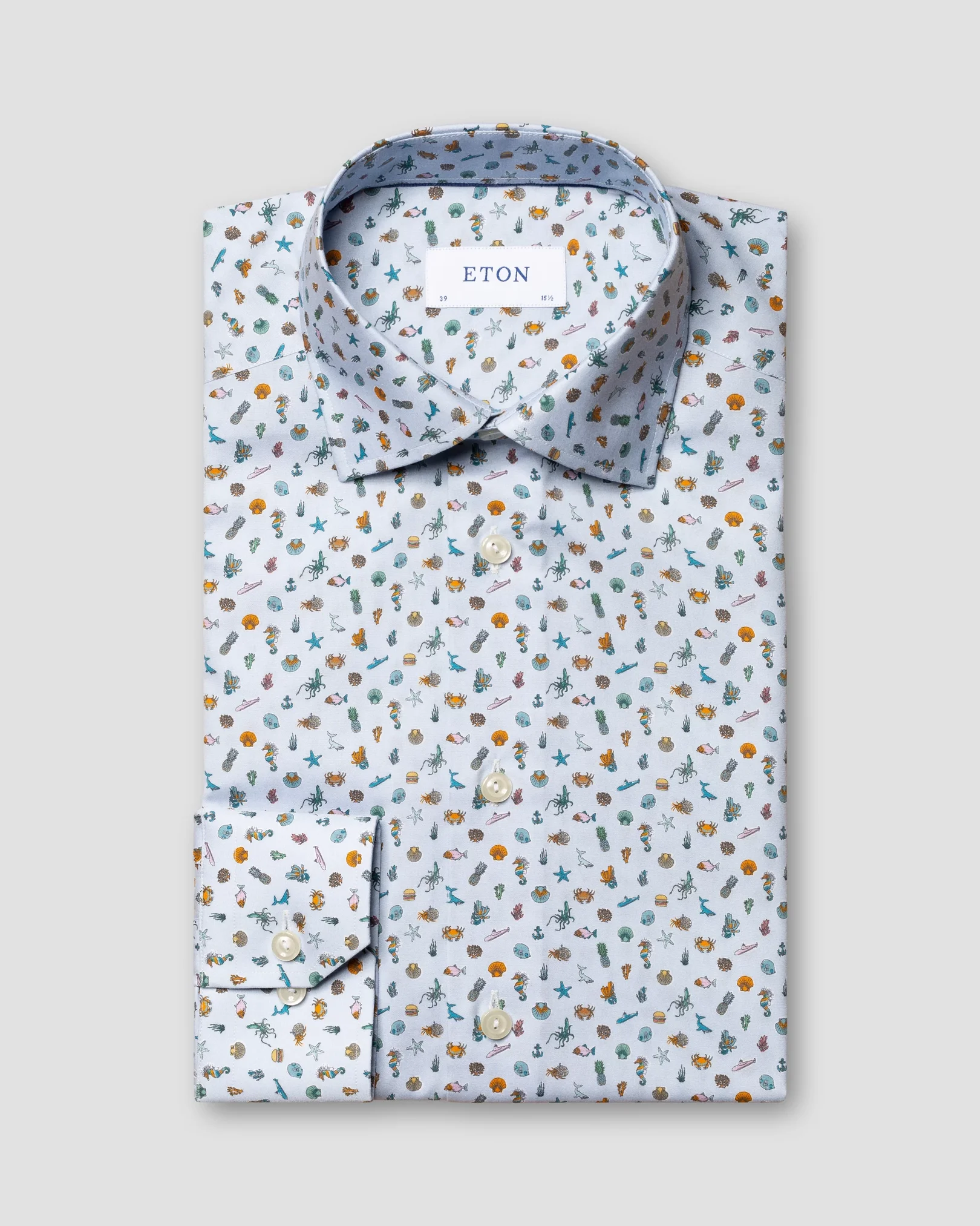 Eton - light blue poplin cut away single slim