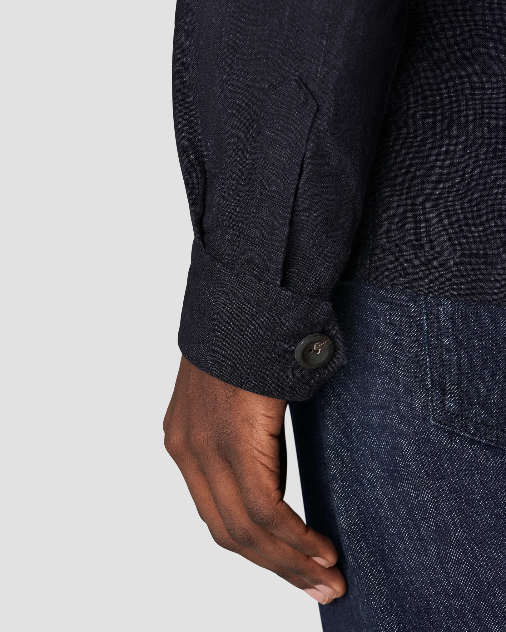Eton - navy blue linen overshirt