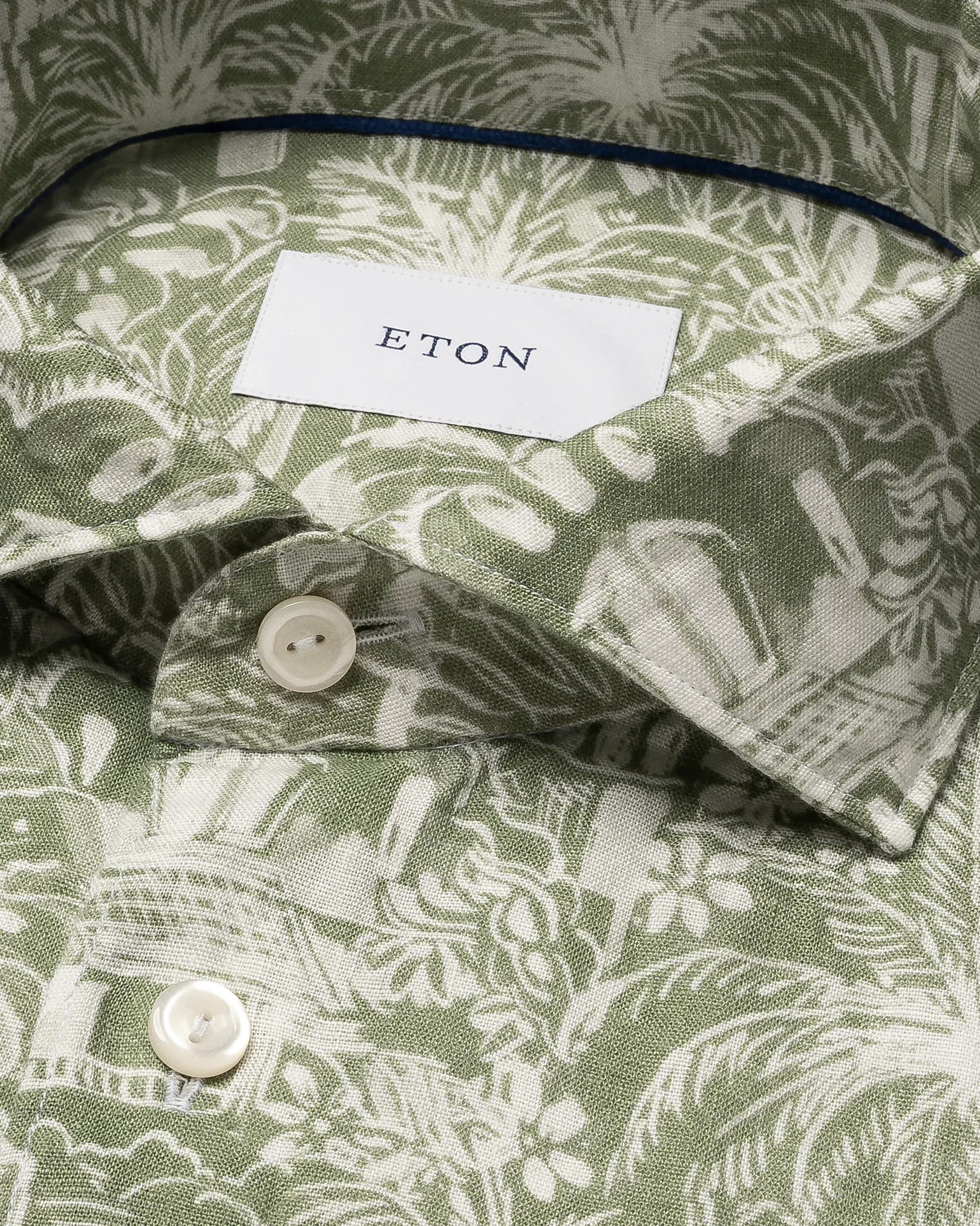 Eton - dark green gaudi garden print shirt
