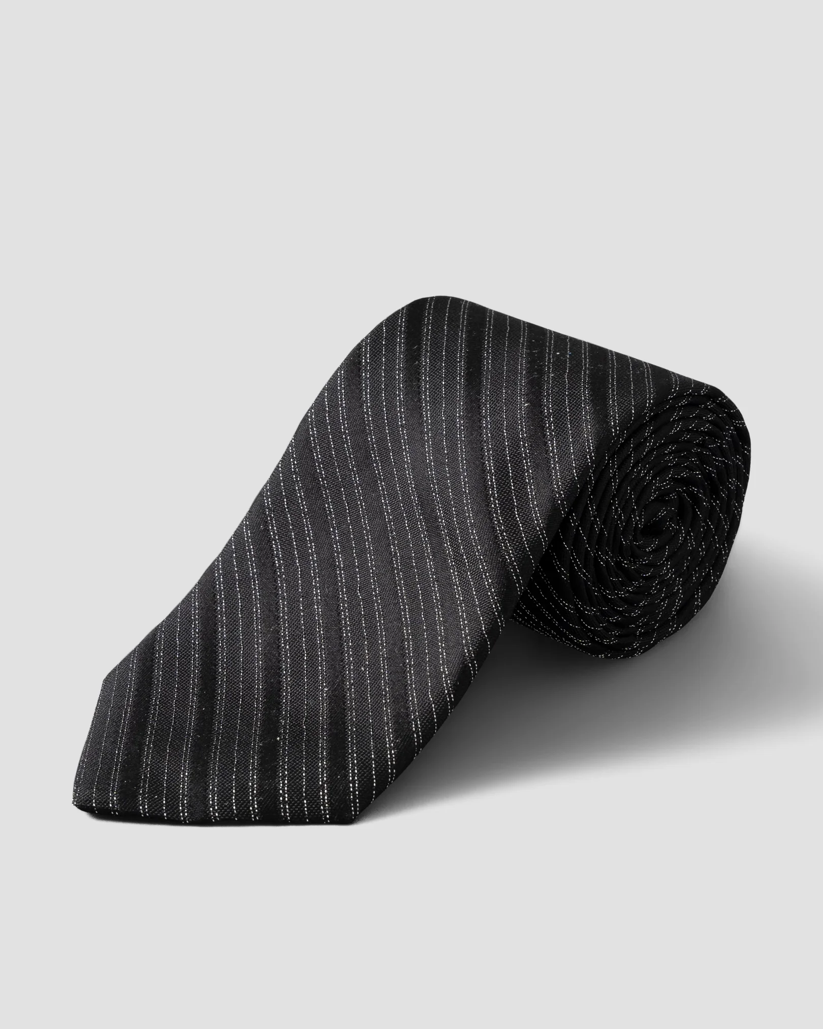 Eton - Black Striped Silk Lurex Tie