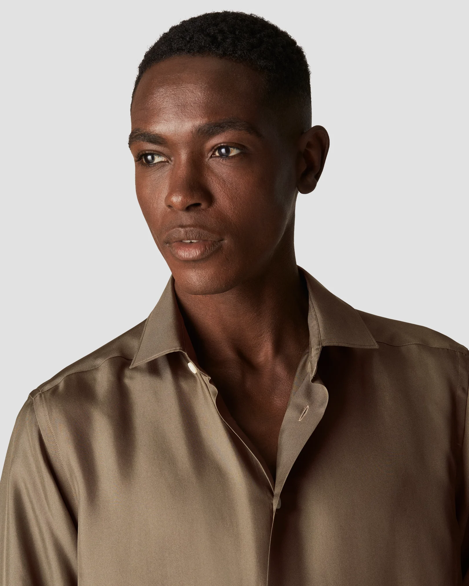 Eton - dark green silk shirt