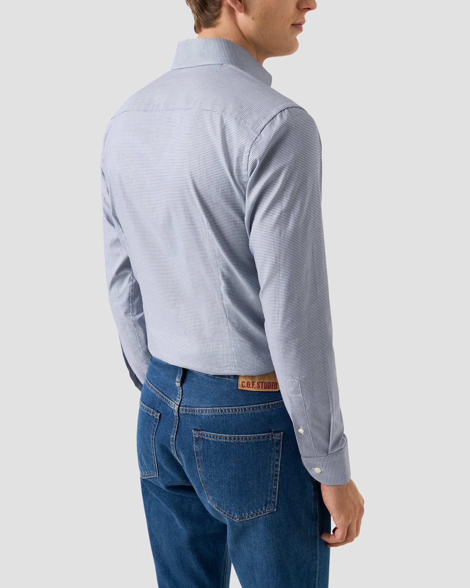 Eton - navy blue check signature oxfordshirt