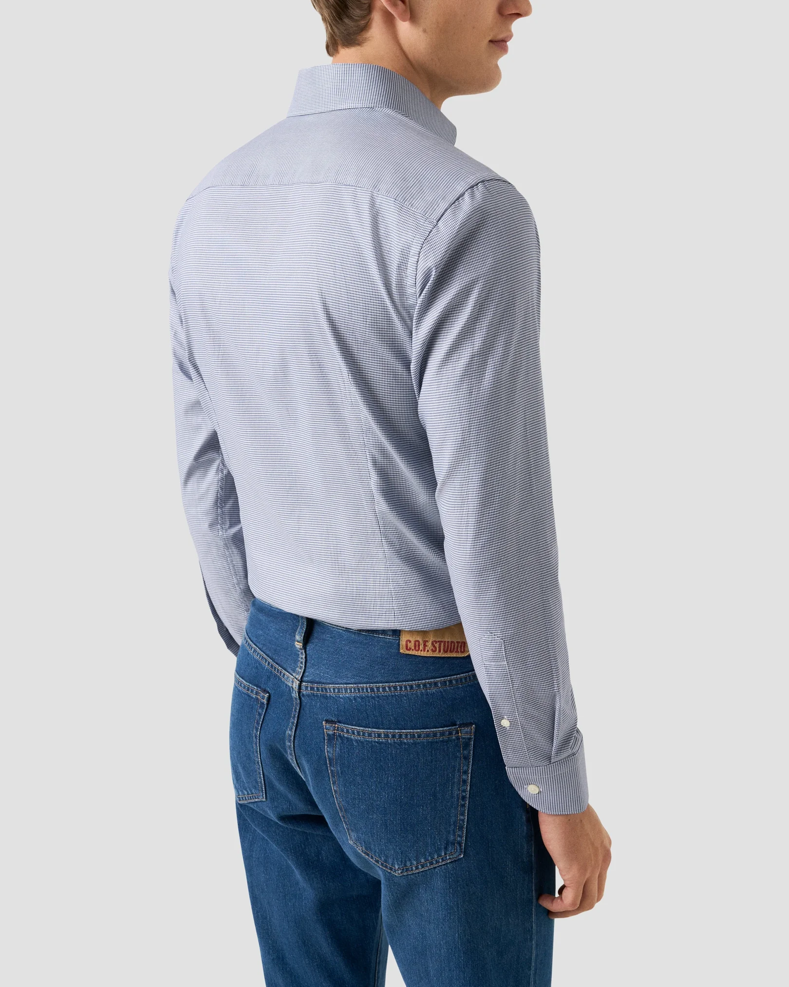 Eton - navy blue check signature oxfordshirt