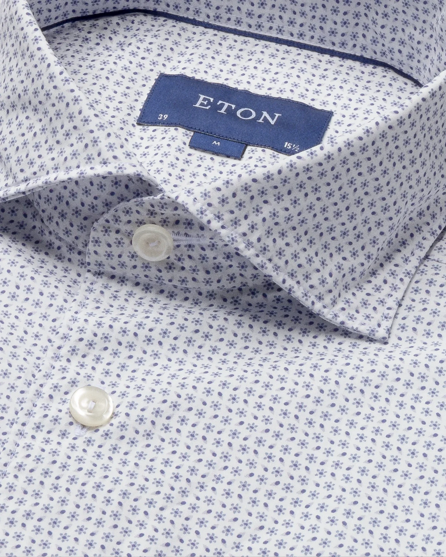 Eton - microprinted floral poplin shirt soft