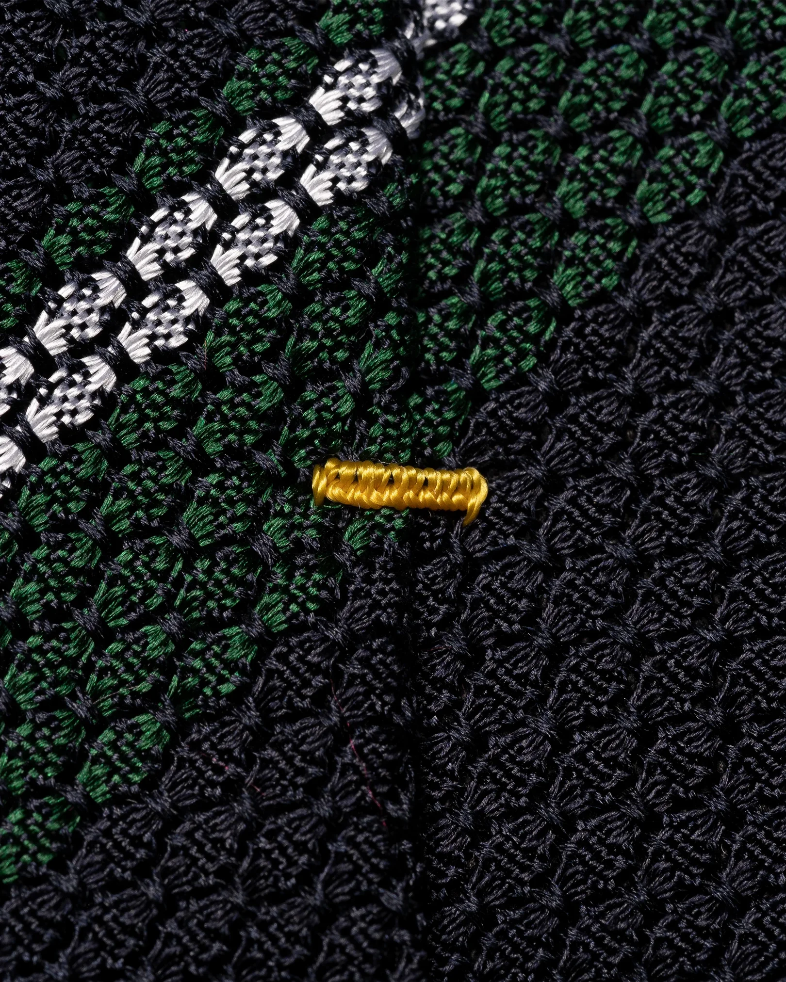 Eton - dark green grenadine striped tie
