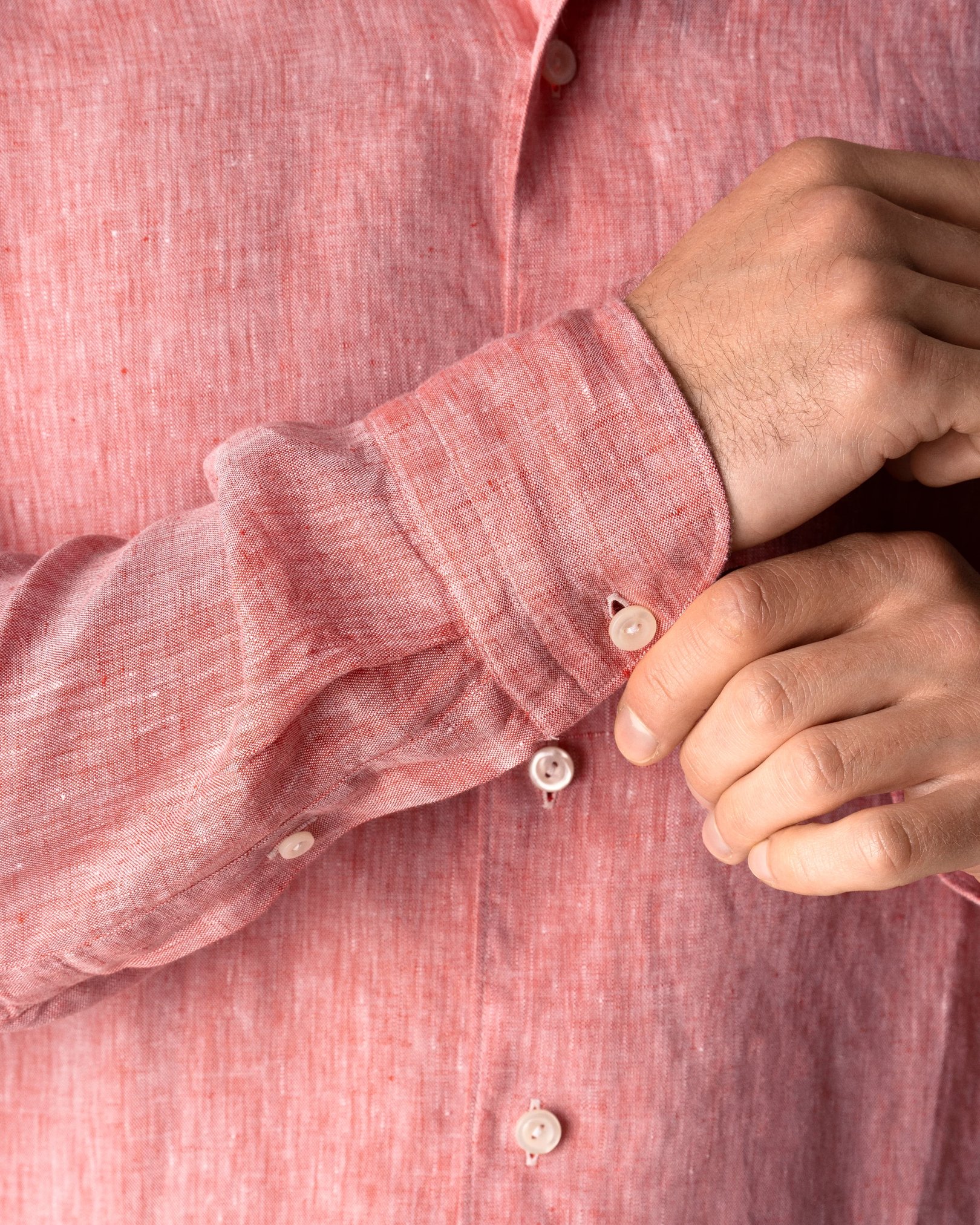 Eton - red linen shirts wide spread