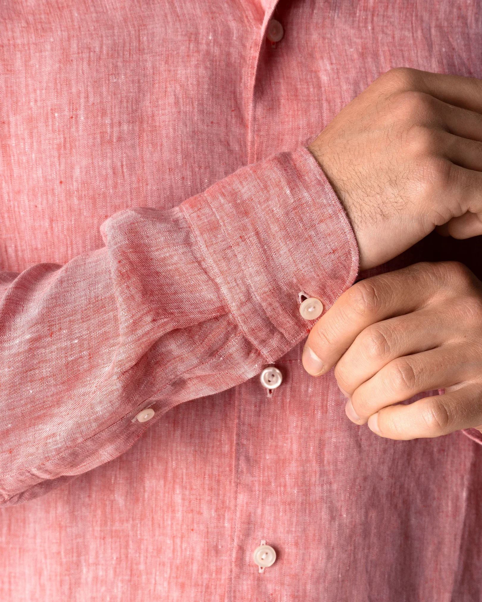 Eton - red linen shirts wide spread