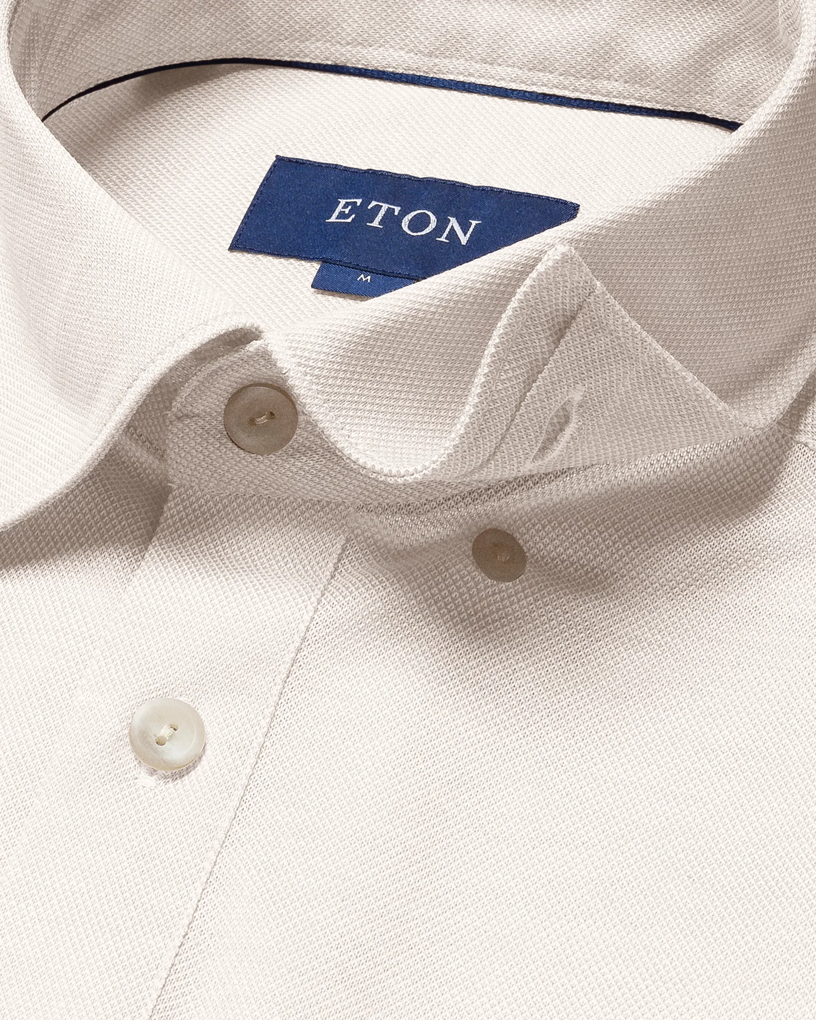 Eton - white jersey button under shot sleeve