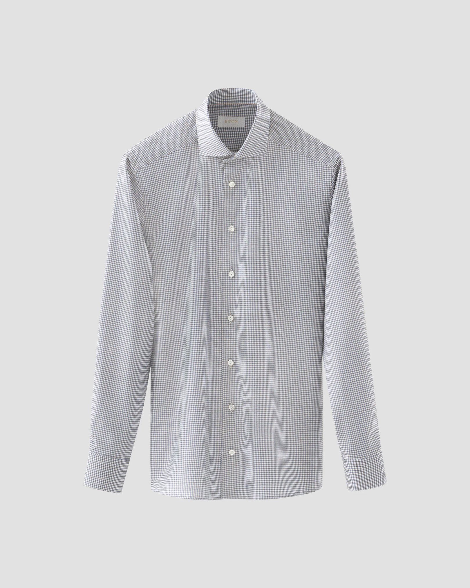 Eton - light blue checked merino