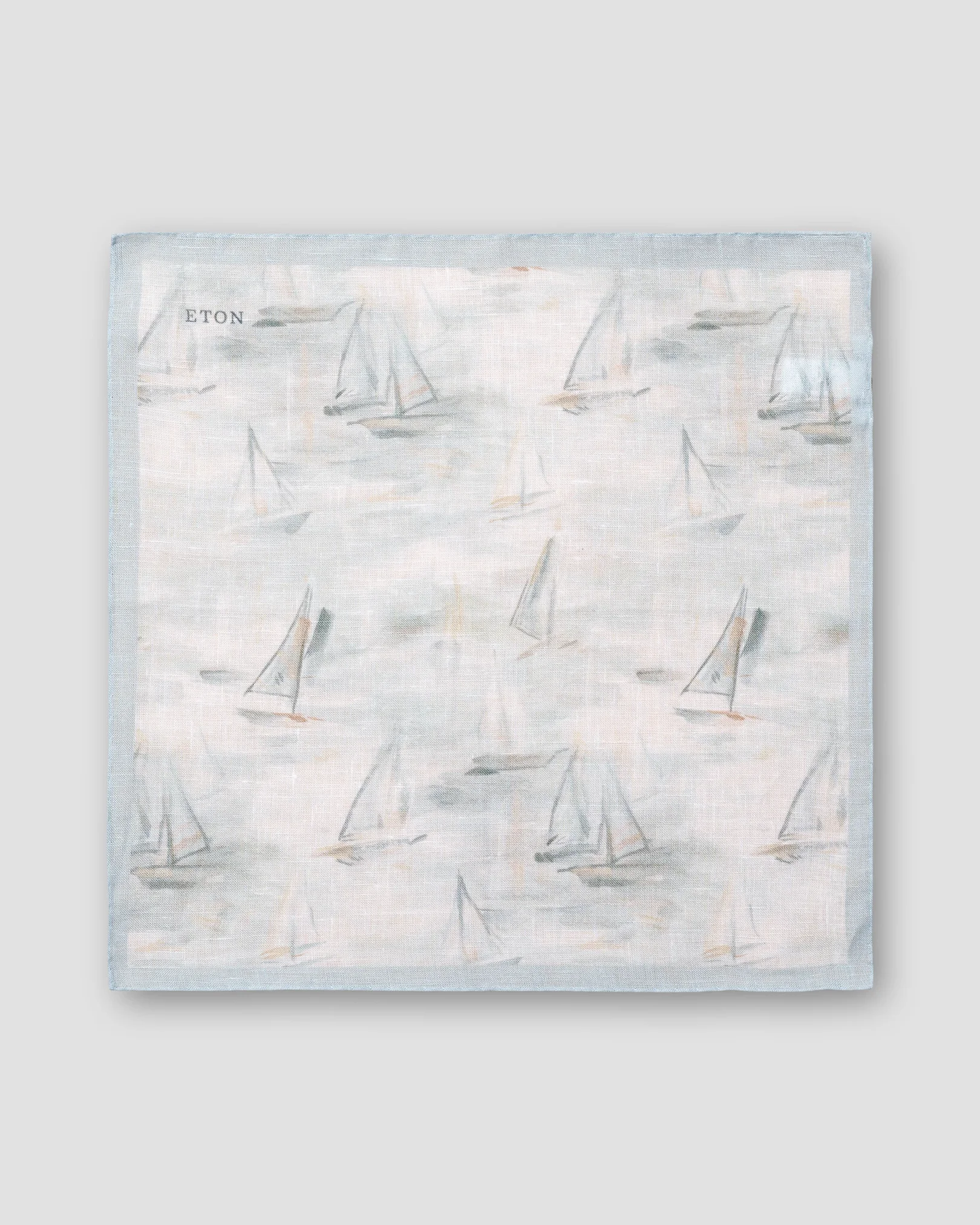 Eton - mid grey playful sailboat pocket square