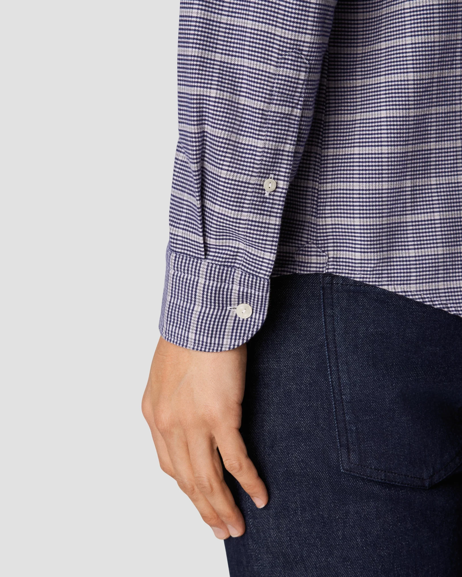 Eton - navy blue twill tencel flanne