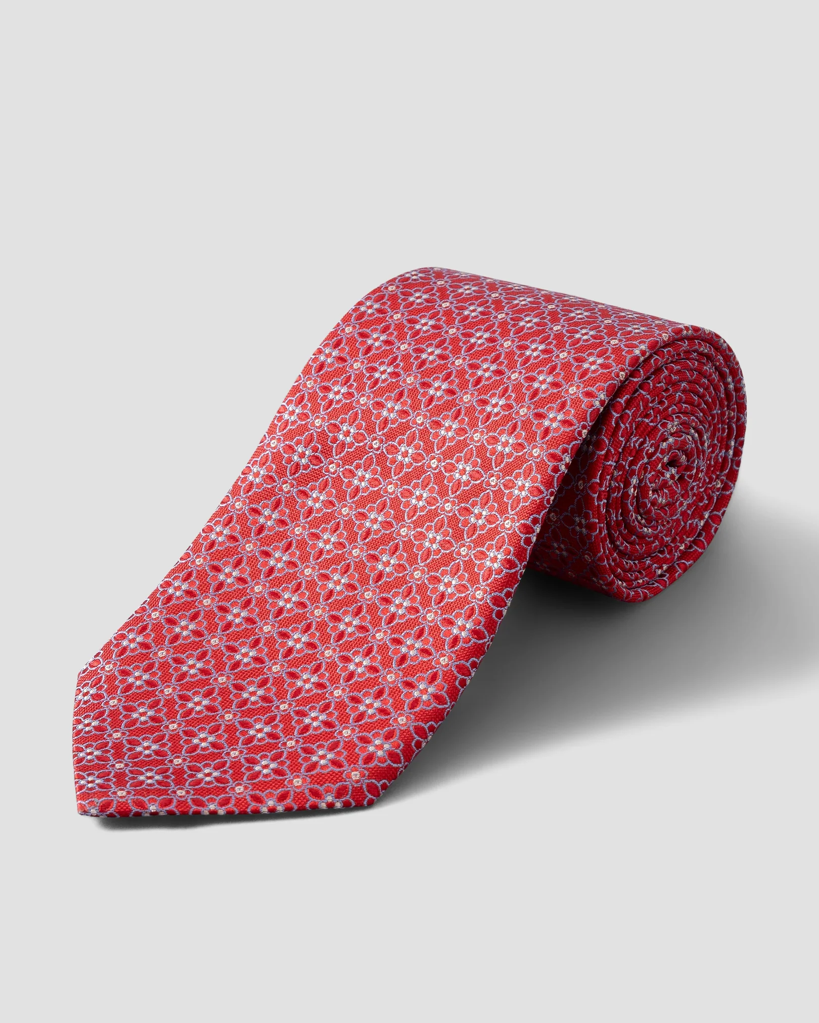 Eton - bright red floral silk tie