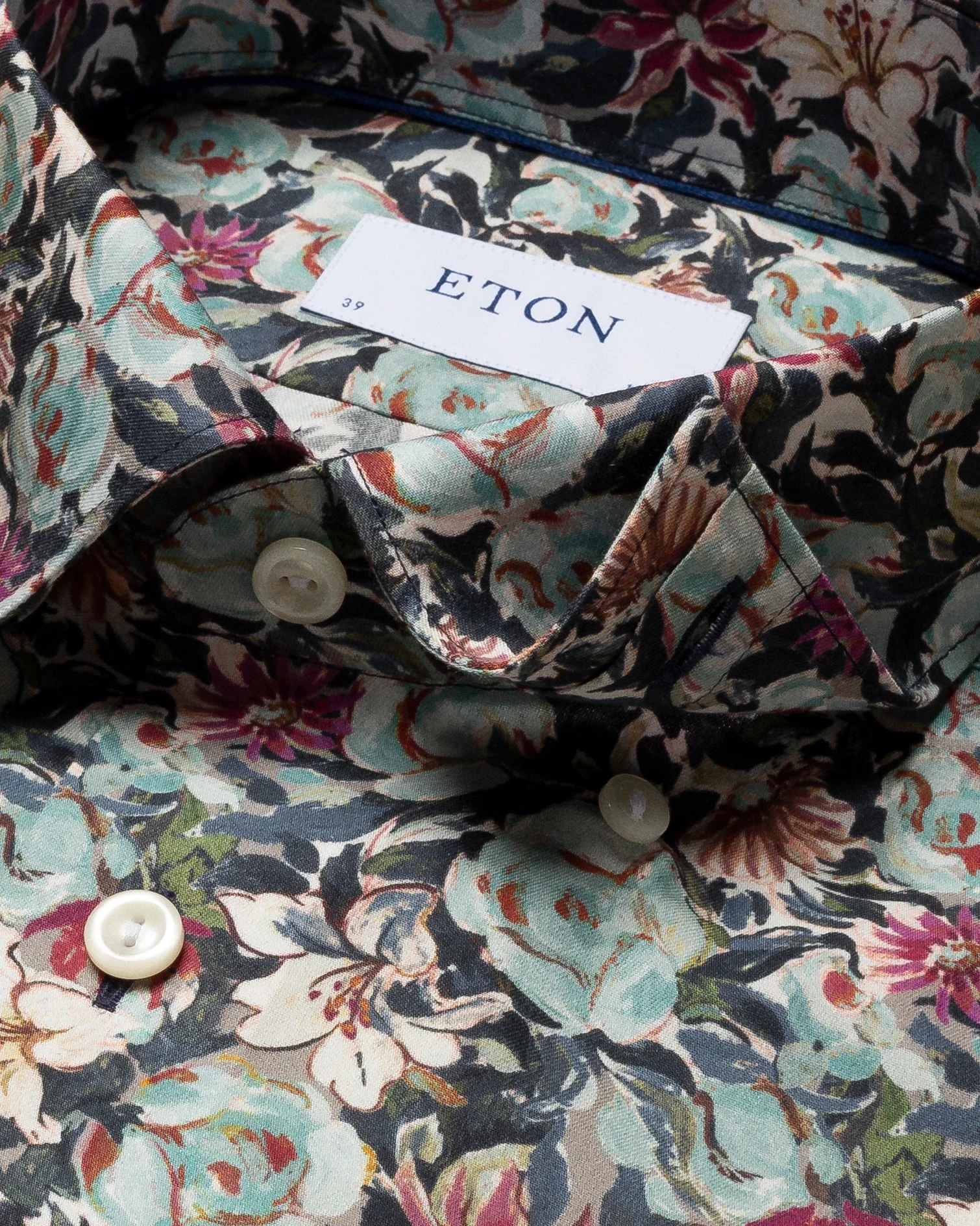 Eton - blue twill shirt cut away single classic